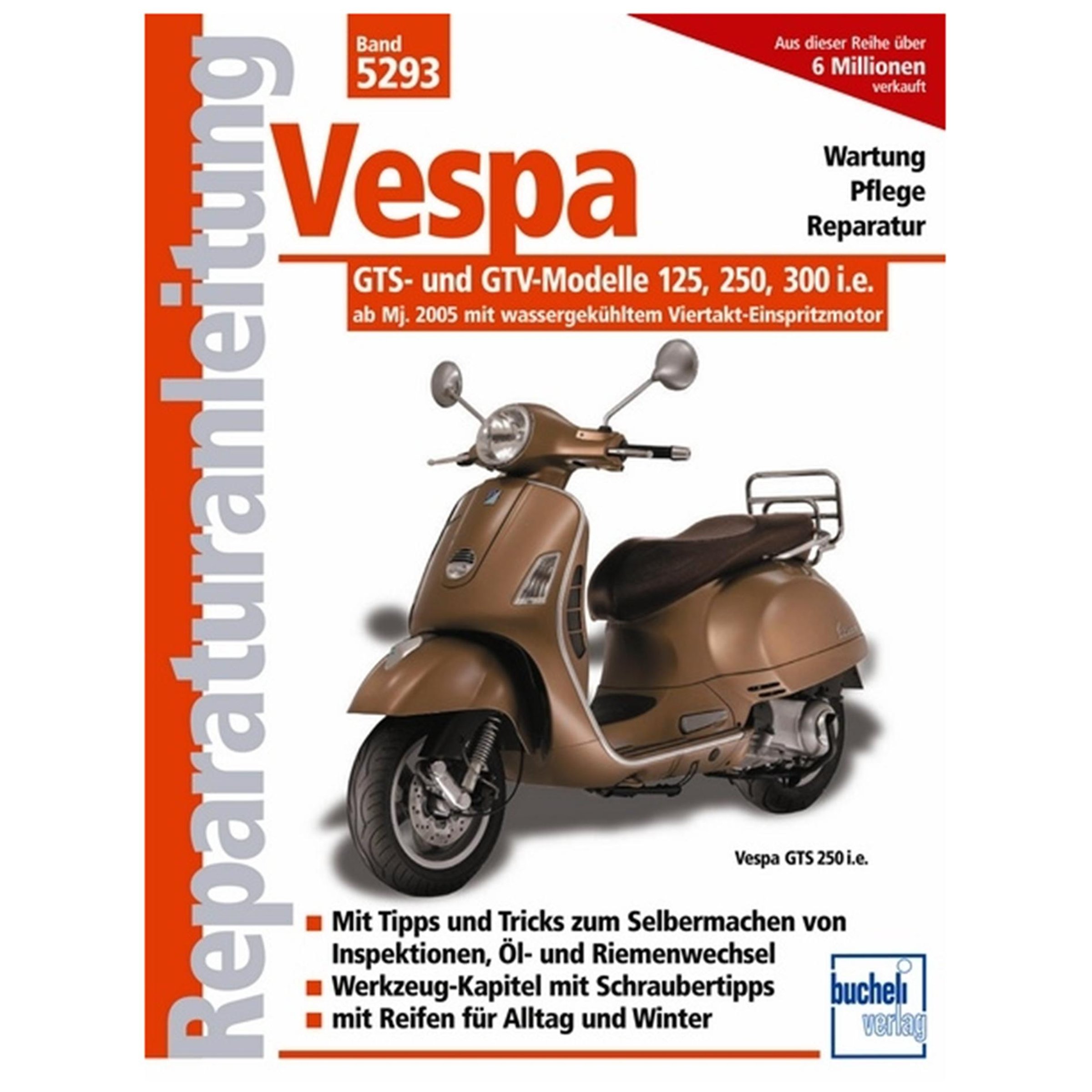Image of Reparaturanleitung "Vespa GTS- und GTV-Modelle 125, 250, 300 i.e." ab Bj. 2005 mit wassergekühltem Viertakt-Einspritzmotor