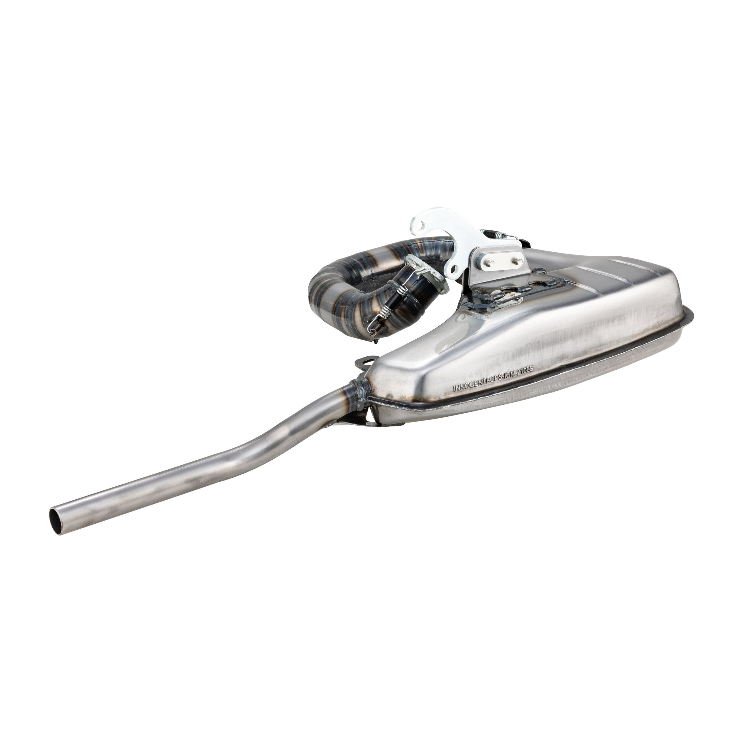 Image of Rennauspuff Clubsport, Material: Stahl klarlackiert für Lambretta 125 LI/LIS/DL/GP/150 LI/LIS/SX/DL/GP/175 TV 2°-3°/200 TV/SX/DL/GP für Lambretta 125 LI/LIS/DL/GP/150 LI/LIS/SX/DL/GP/175 TV 2°-3°/200 TV/SX/DL/GP