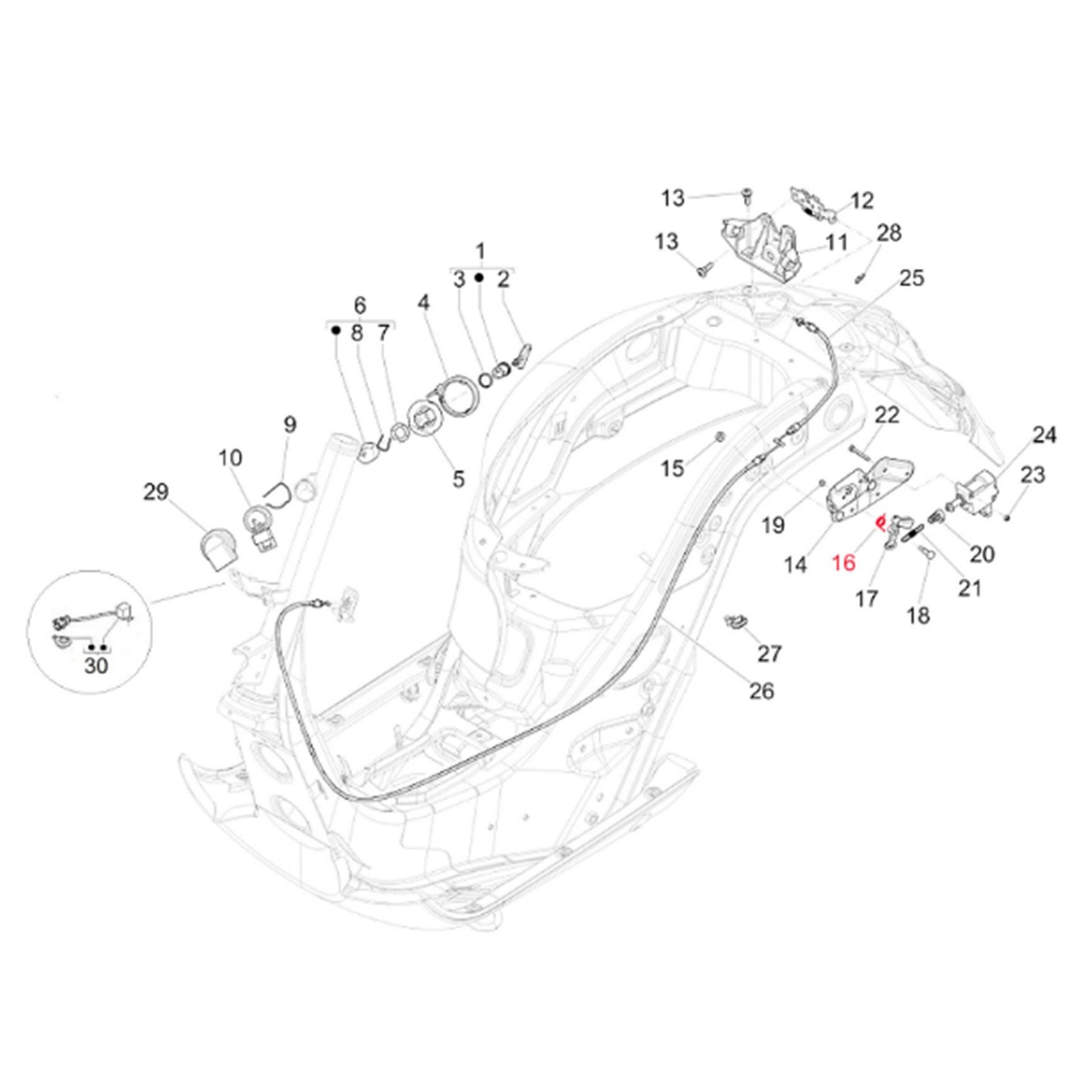Image of Feder PIAGGIO, Sitzbankentriegelung, hinten, 577131 - AP8161164 für Vespa GTS/GTS Super/GTV/GT 60/GT/GT L 125-300ccm für Vespa GTS/GTS Super/GTV/GT 60/GT/GT L 125-300ccm