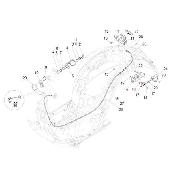 Image of Feder PIAGGIO, Sitzbankentriegelung, hinten, 577131 - AP8161164 für Vespa GTS/GTS Super/GTV/GT 60/GT/GT L 125-300ccm