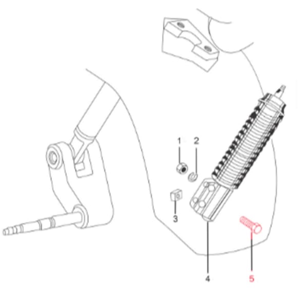 Image of Schraube Stoßdämpfer M8x45 mm, LML für LML Star 125-200 4T/Star Deluxe 125-150 4S/Speedy