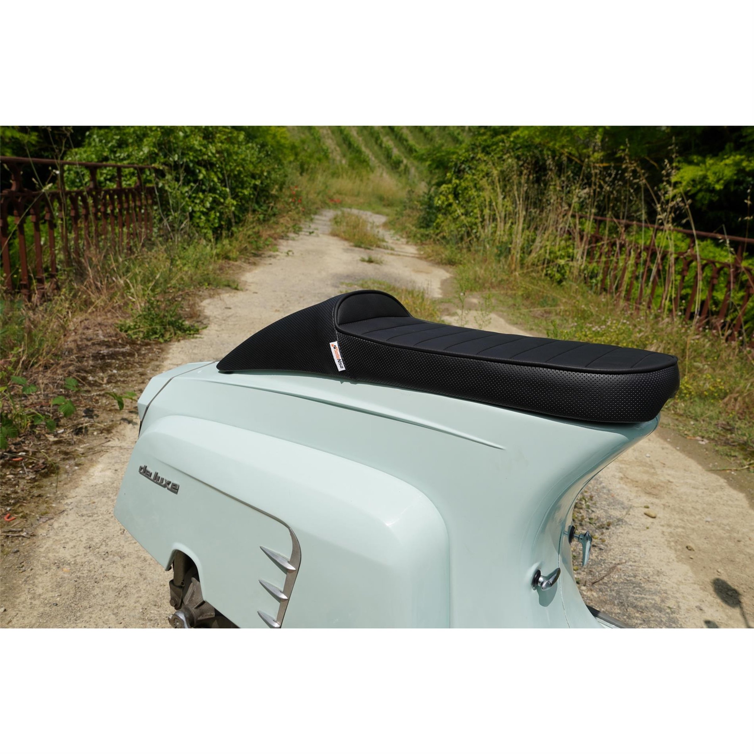 Image of Sportsitzbank PLC Longtail schwarz für Lambretta J50-125 für Lambretta J50-125