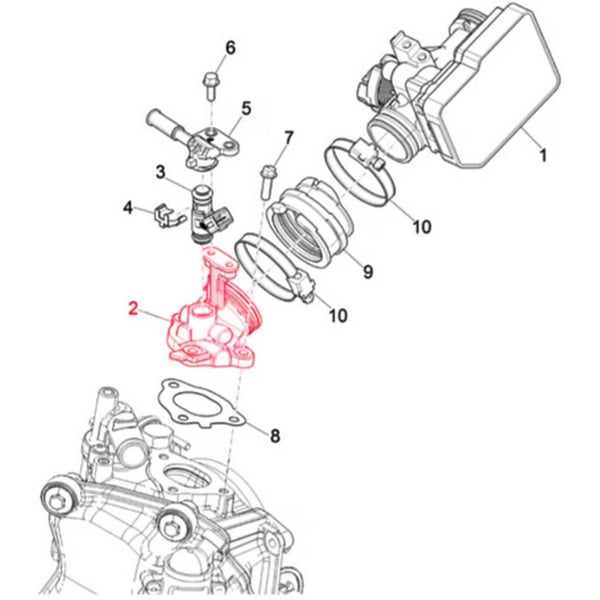 Image of Ansaugstutzen PIAGGIO für Vespa GTS/GTS Super/GTV 300ccm HPE (`18-)