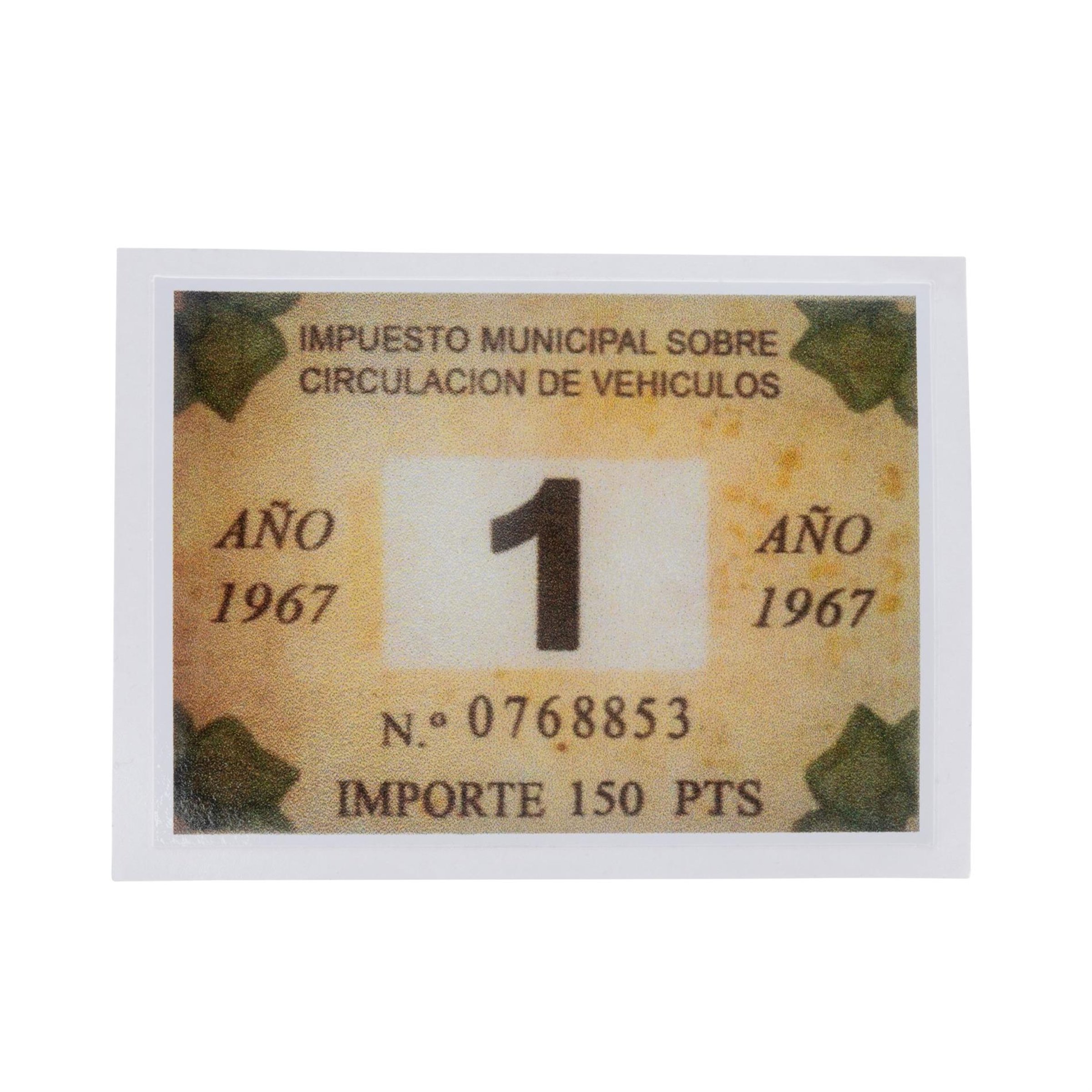 Image of Steuermarke Repro Spanien 1967 für MotoVespa 125/150/160/180 für MotoVespa 125/150/160/180