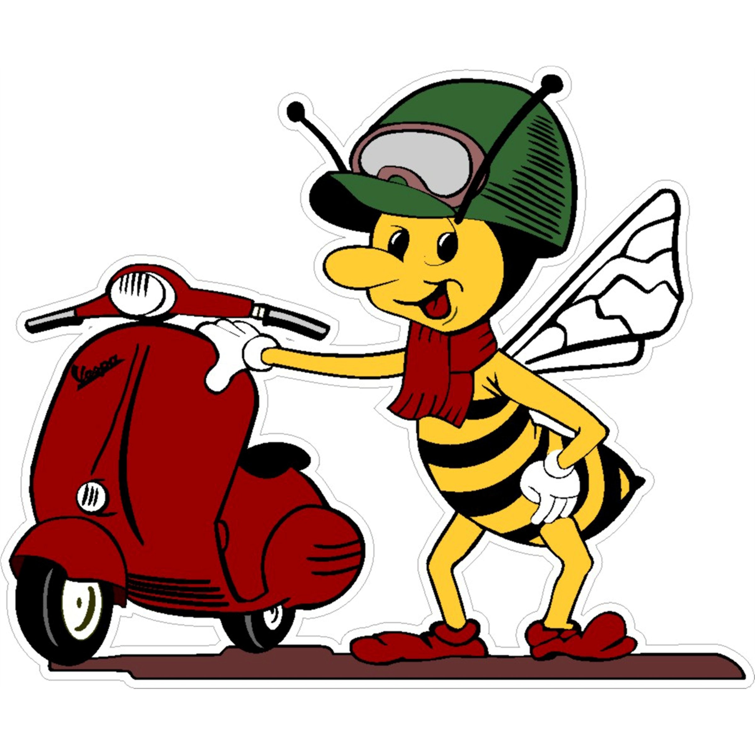 Image of Aufkleber mit Motiv Vespa Wespe Motorroller