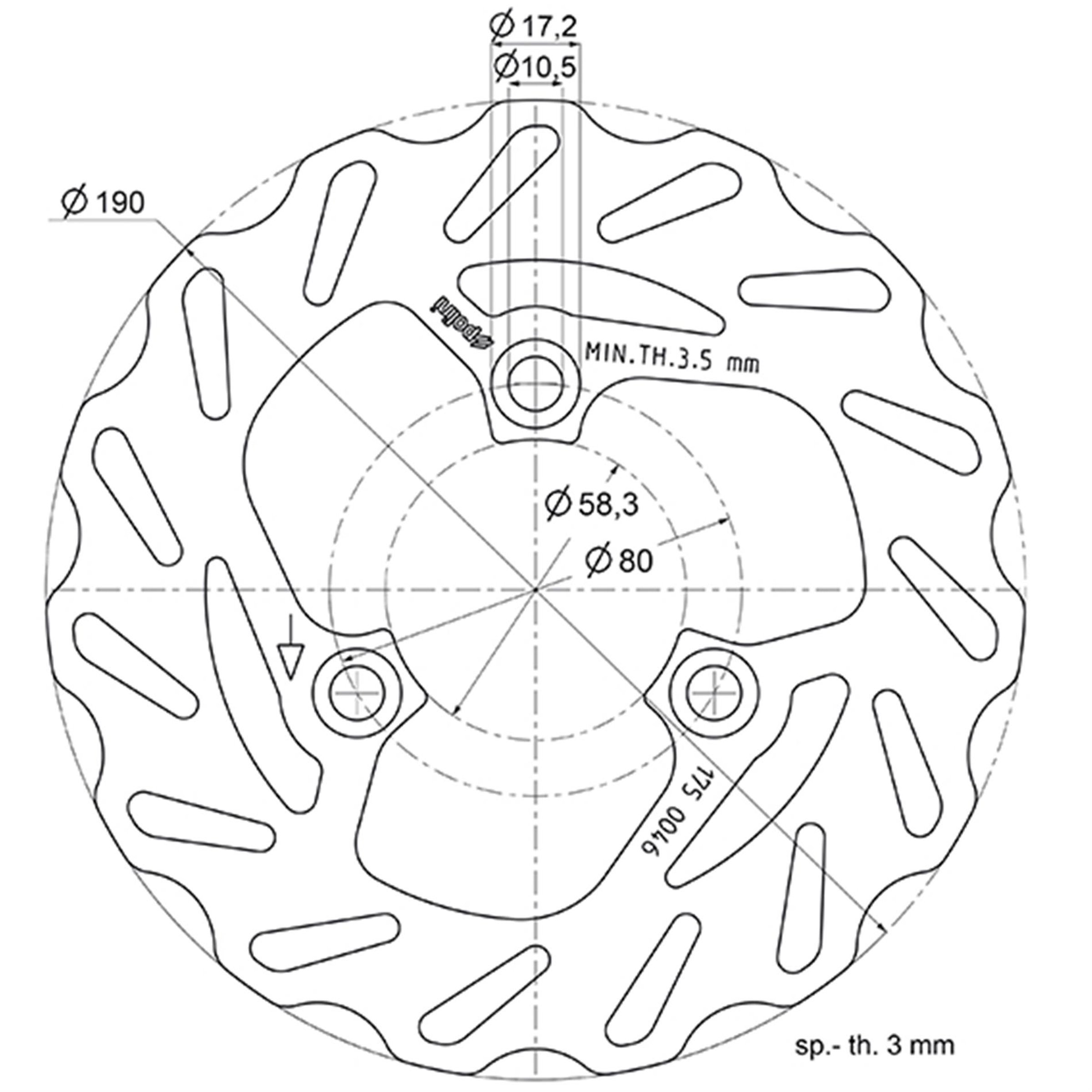 Image of Bremsscheibe POLINI B15 175.0046 für MBK/YAMAHA Nitro/Aerox 50ccm für MBK/YAMAHA Nitro/Aerox 50ccm