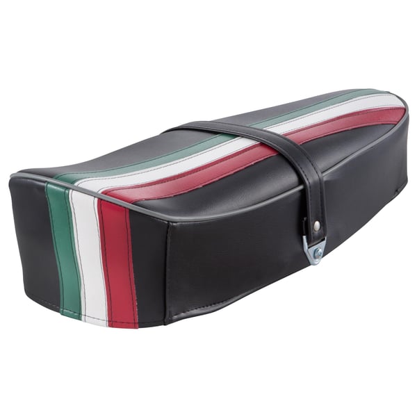 Image of Sitzbank DIEFFE "Tricolore Italy" schwarz für Vespa 90/R/125/PV