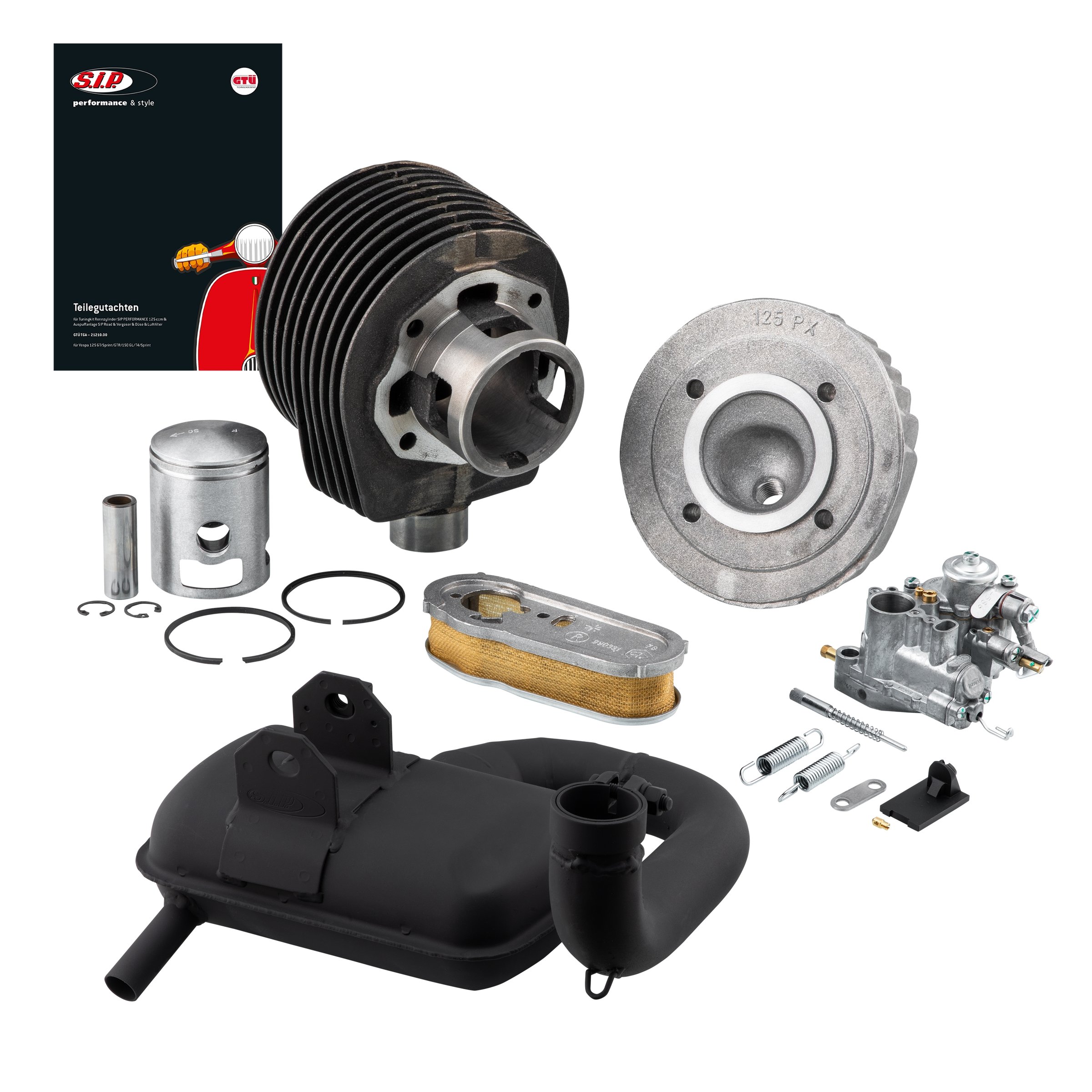 Image of Tuningkit SIP 125 ccm ROAD "Legal" für Vespa 125 GT/GTR 1°/150 T4/GL/Sprint 1° für Vespa 125 GT/GTR 1°/150 T4/GL/Sprint 1°