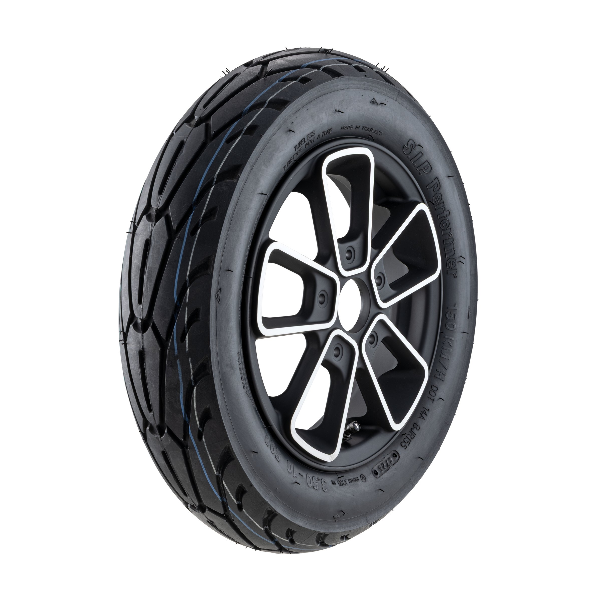Image of Komplettrad SIP Performer 2.0 3.50-10 59P TL/TT reinforced für PIAGGIO ZIP II/SP/ZIP2000/Vespa ET2/ET4 50-150 für PIAGGIO ZIP II/SP/ZIP2000/Vespa ET2/ET4 50-150