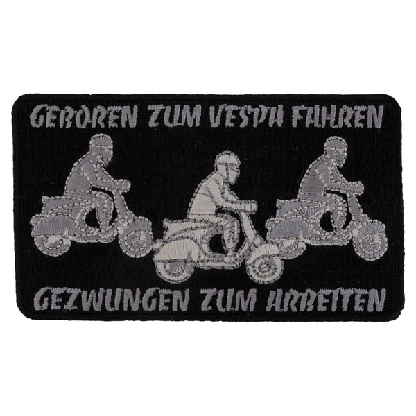Image of Aufnäher mit Motiv "Geboren zum Vespa fahren"