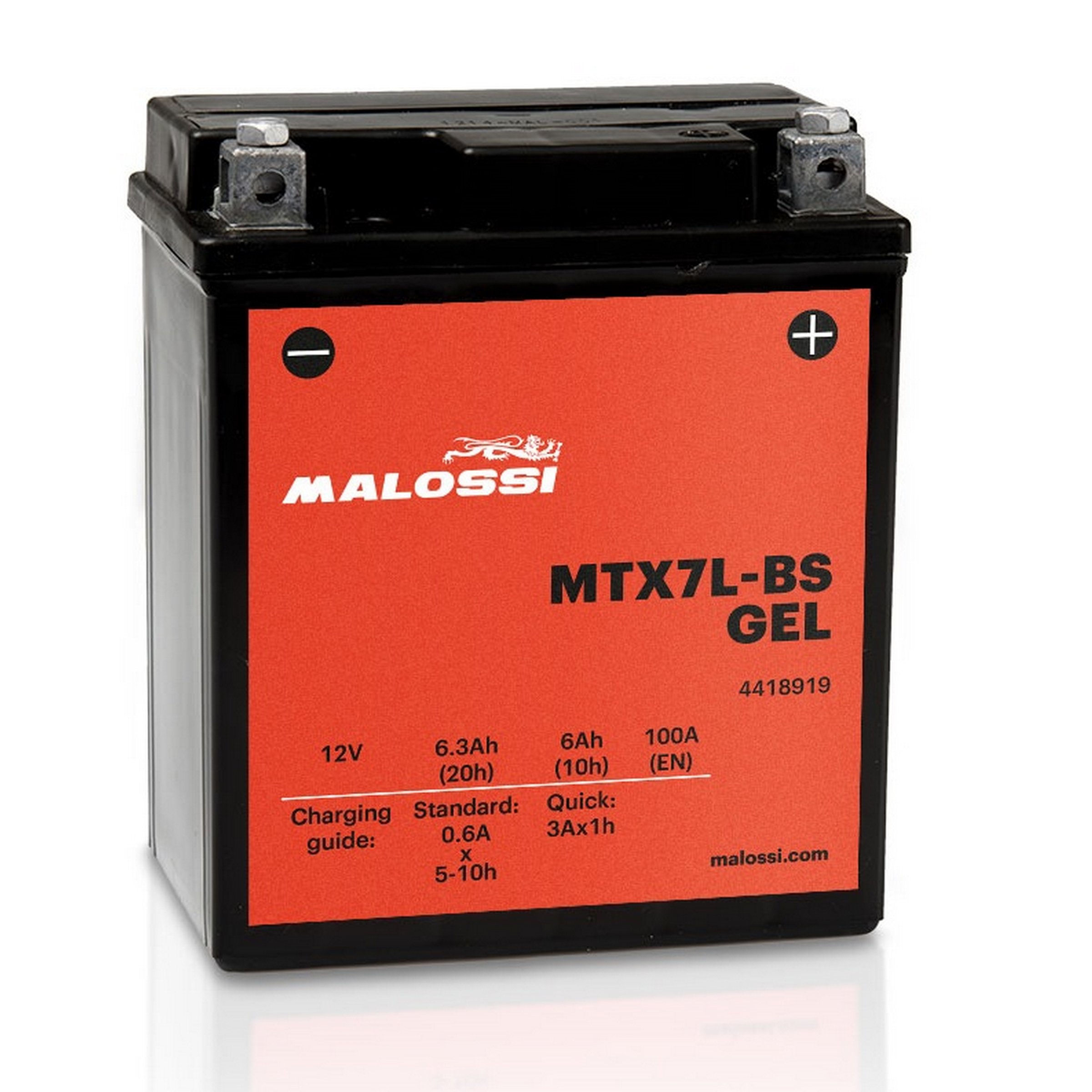 Image of Batterie MALOSSI 12V/6Ah, MTX7L-BS für Vespa für Vespa