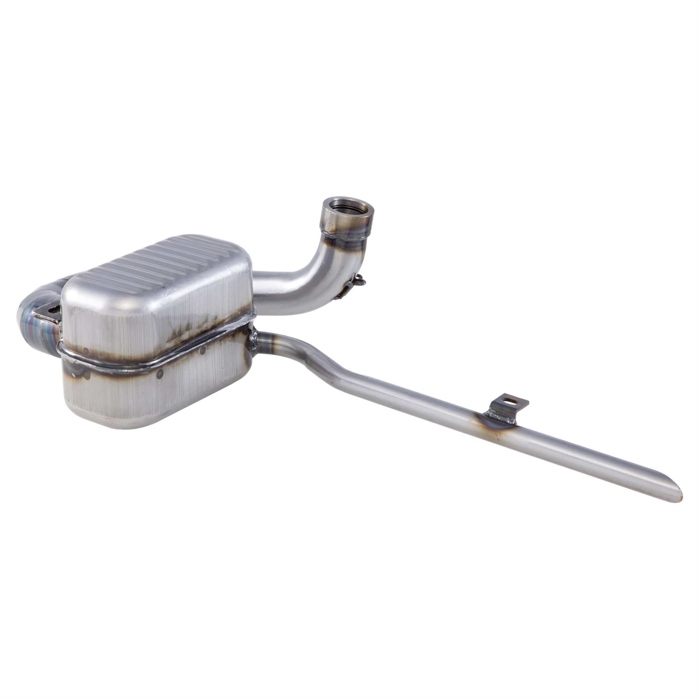 Image of Rennauspuff "Sei Giorni Style", Material: Stahl klarlackiert für Vespa 125 VM/VN/150 VL/VB1T/VGL1T für Vespa 125 VM/VN/150 VL/VB1T/VGL1T