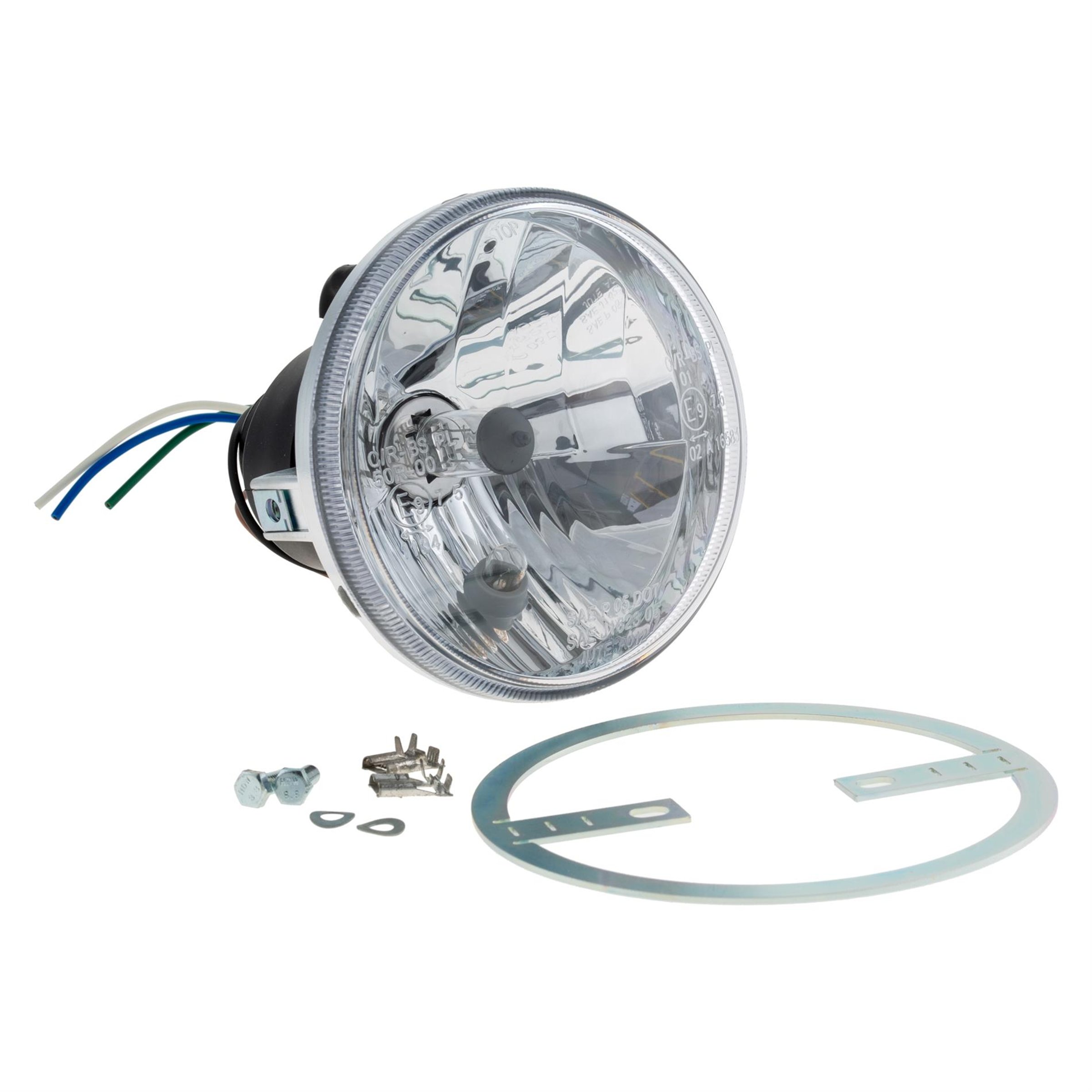 Image of Scheinwerfer JOCKEY'S BOXENSTOP Klarglas H4 rund für Lambretta 125 LI 1°-3°/150 LI 1°-3°/175 TV 1°-2° für Lambretta 125 LI 1°-3°/150 LI 1°-3°/175 TV 1°-2°