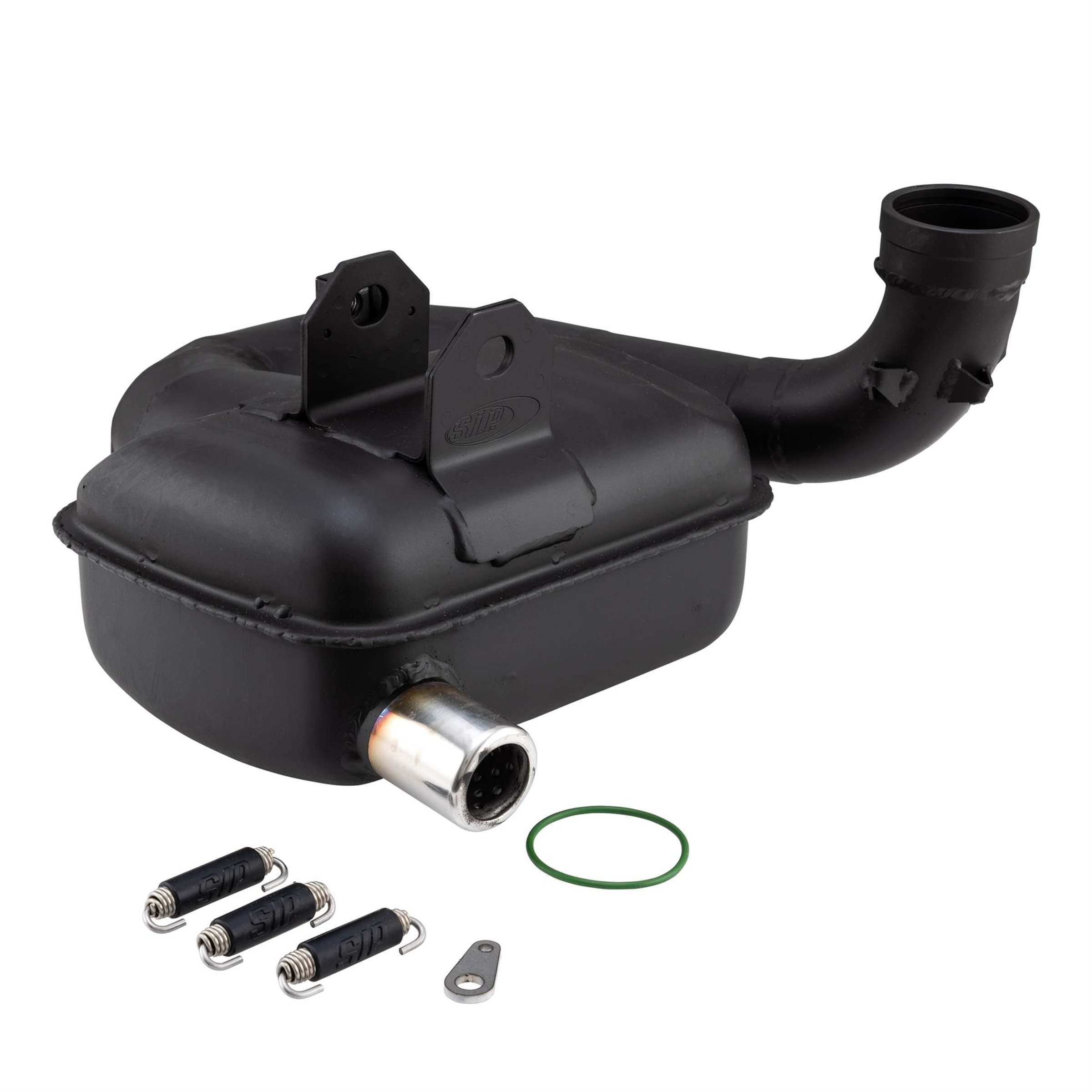 Image of Rennauspuff POSCH PERFORMANCE Resi Box BFA 306, Material: Stahl schwarz für Vespa 125 VNA-TS/150 VBA-Super/160 GS/180 SS/Rally/PX/PE/Lusso/T5 für Vespa 125 VNA-TS/150 VBA-Super/160 GS/180 SS/Rally/PX/PE/Lusso/T5