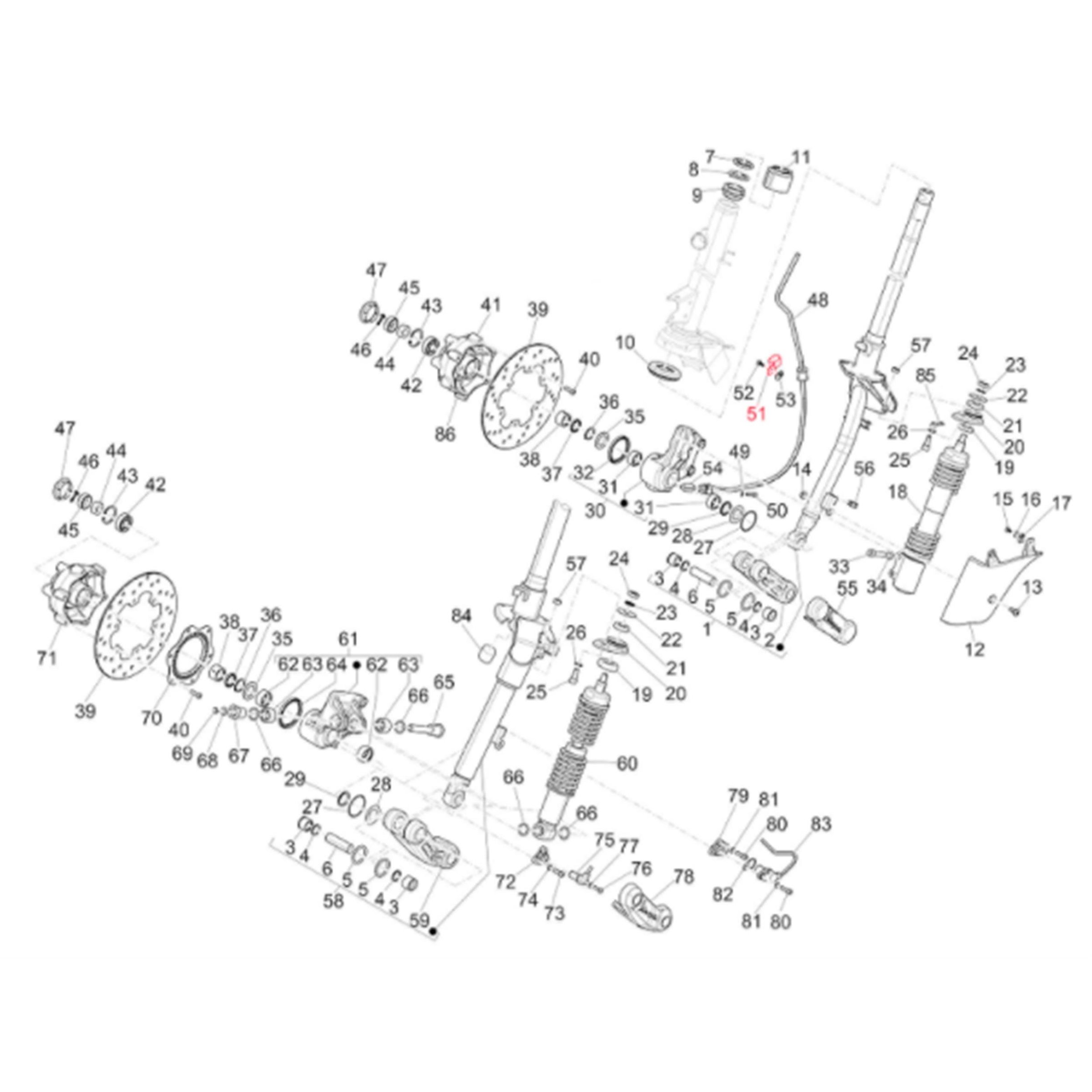 Image of Halteklammer Tachowelle Ø 12mm/22 mm, PIAGGIO für Vespa GTS/GTS Super/GTV/GT 60/GT/GT L 125-300ccm ('03-'13) für Vespa GTS/GTS Super/GTV/GT 60/GT/GT L 125-300ccm ('03-'13)