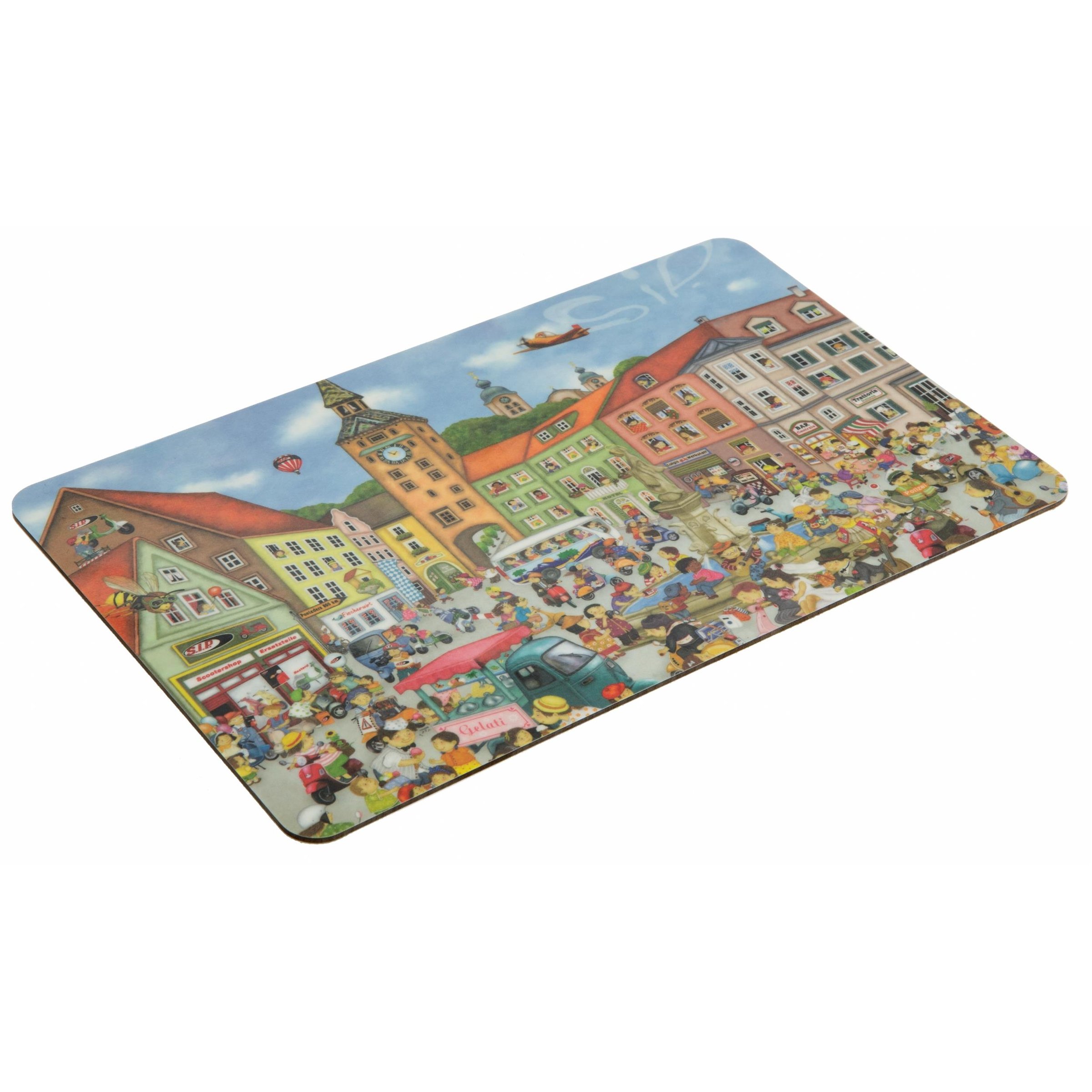 Image of Frühstücksbrettchen SIP Landsberg mit Motiv mit Vespa Wimmelbild