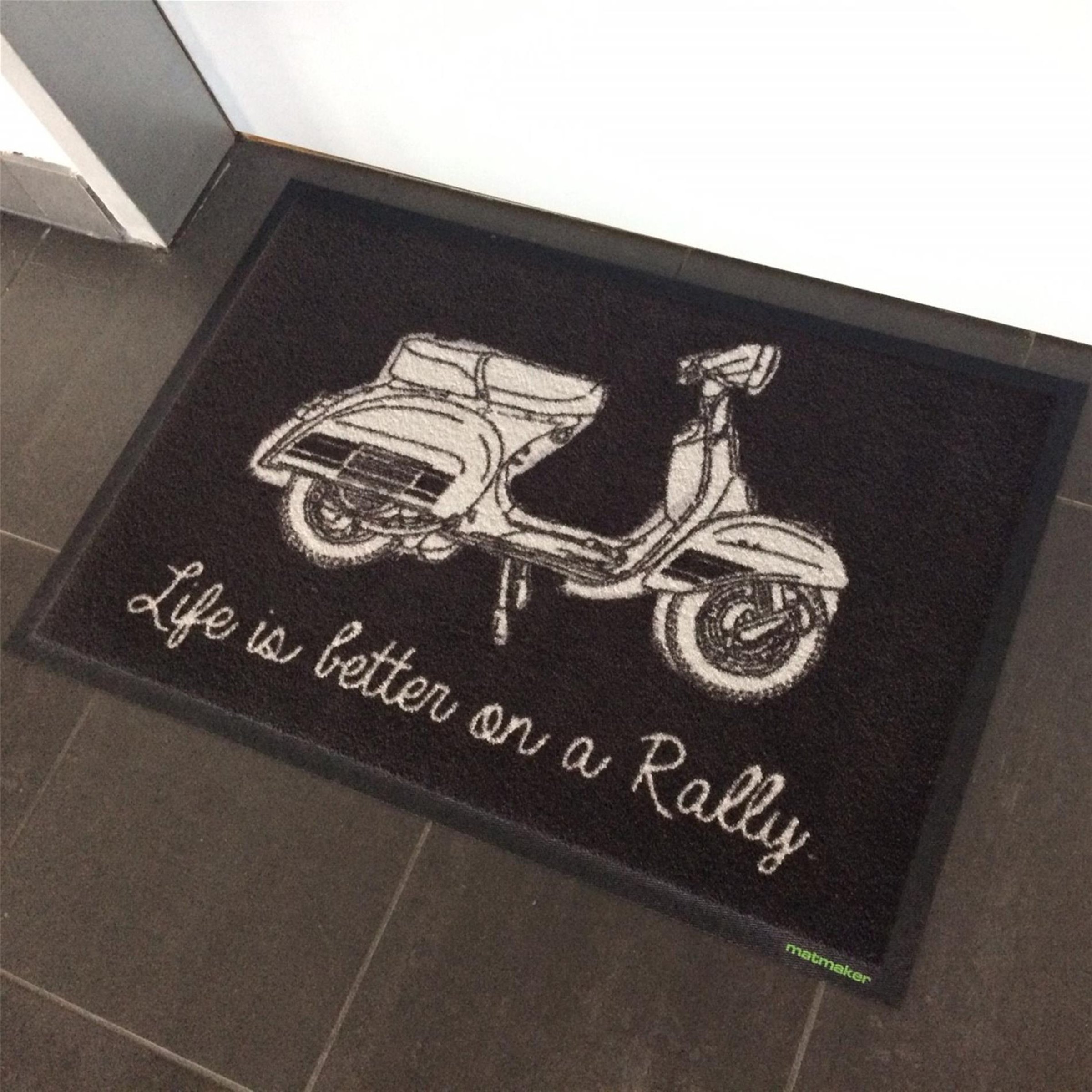 Image of Fußmatte SIP "Life is better on a Rally" schwarz/weiß