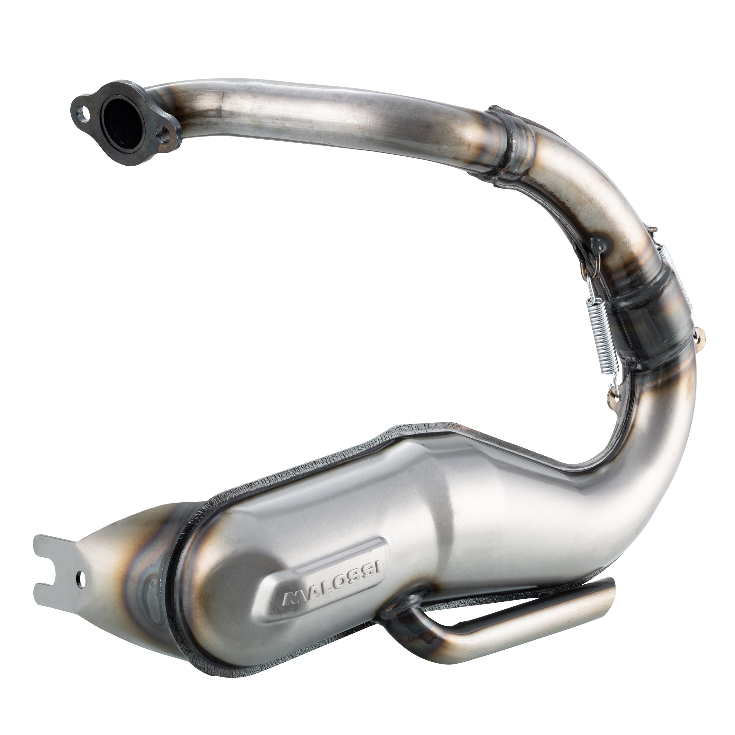 Image of Rennauspuff MALOSSI "Power Exhaust" Banane 3219292, Material: Stahl silber für Vespa PK80-125 S/PK100-125XL/PK125/ETS/N/XL2 für Vespa PK80-125 S/PK100-125XL/PK125/ETS/N/XL2