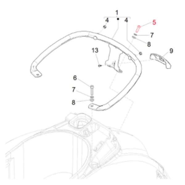Image of Schraube Gepäckträger M6x40 mm, Innensechskant, hinten, PIAGGIO für Vespa LX/GTS 50-300ccm Touring