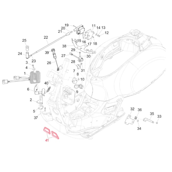 Image of Kantenschutz PIAGGIO Rahmen schwarz für Vespa GTS/GTS Super/GTV 125-300ccm ('16-)