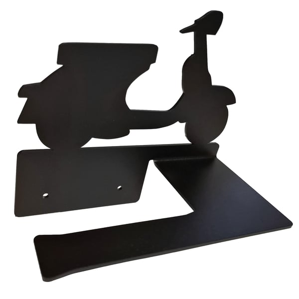 Image of Toilettenpapierhalter MRP mit Motiv Vespa Motorroller schwarz pulverbeschichtet