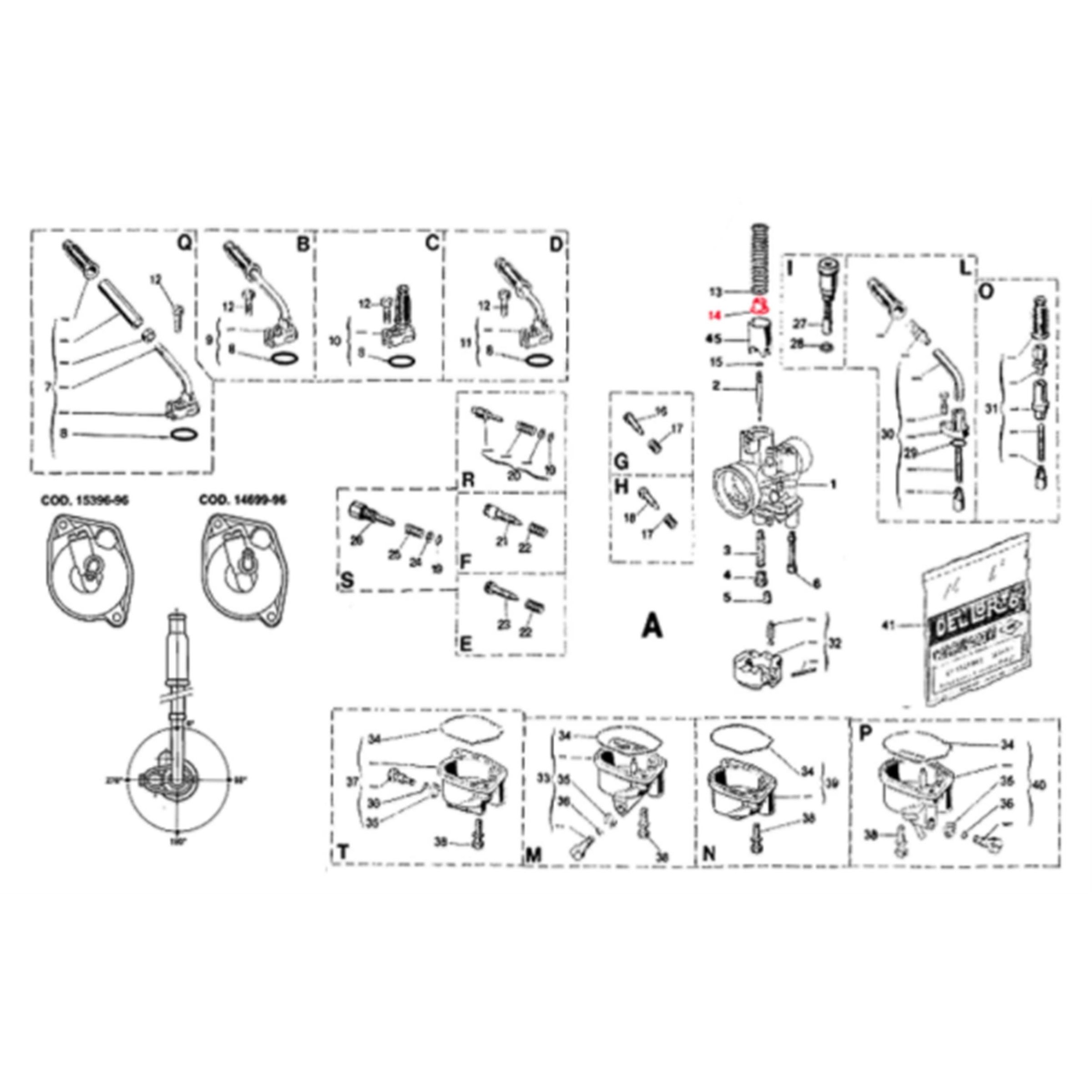 Image of Federteller Gasschieber DELL'ORTO 288873 - 1368700 21