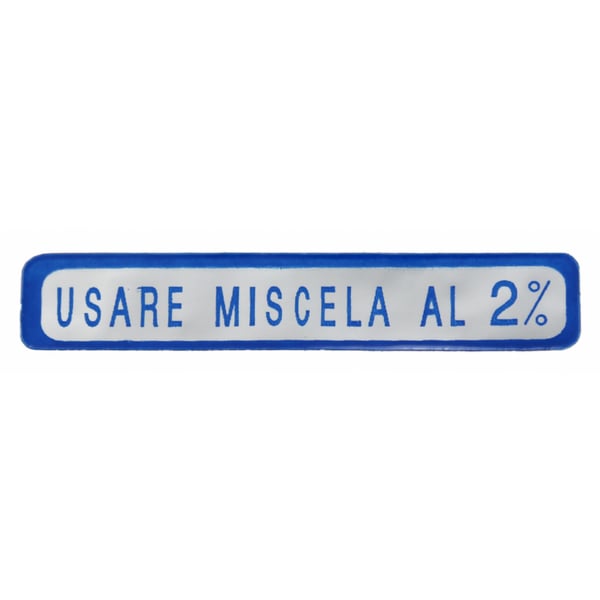Image of Aufkleber mit Motiv Usare Miscela al 2% für Vespa 50-125/PV/ET3/ 125 VNB-TS/150 VBA-Super/Rally/PX/PE