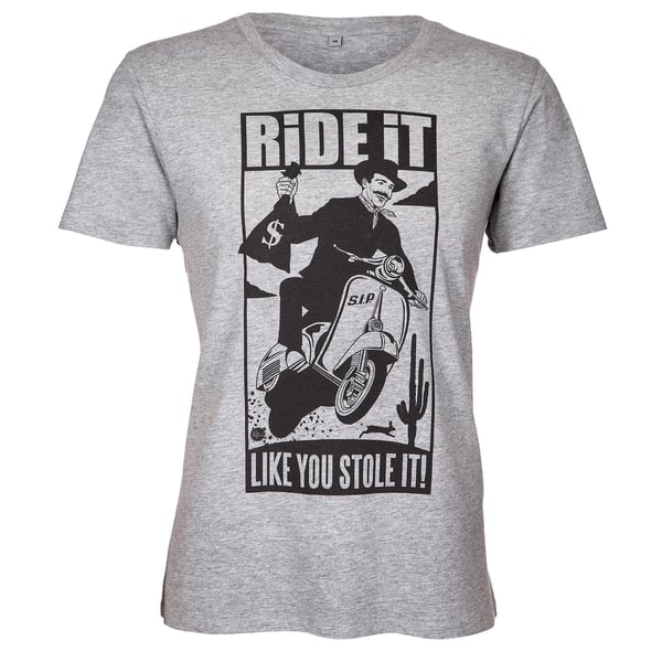 Maglietta SIP "Ride it like you stole it" misura: L grigio, Melange s…