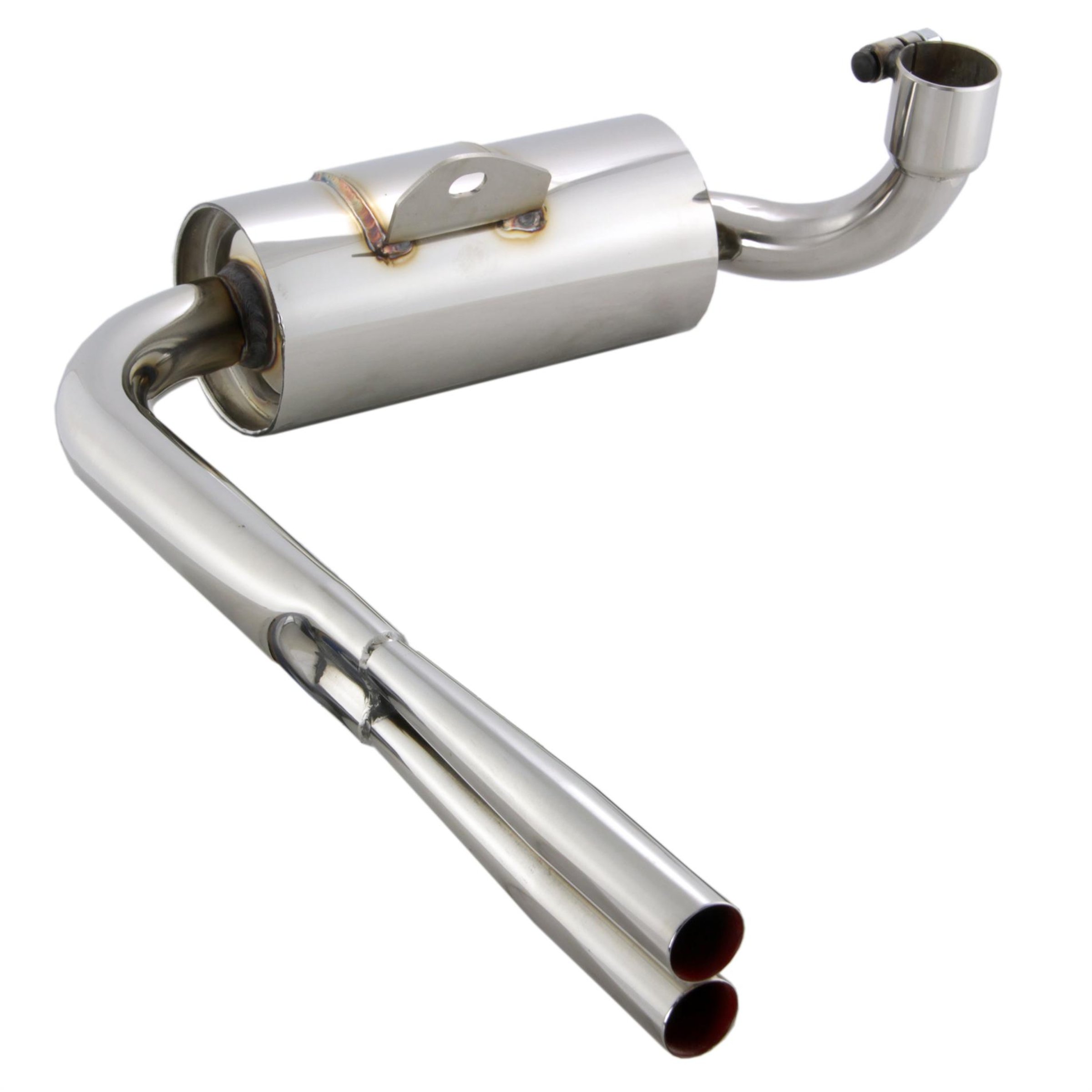 Image of Rennauspuff SIP "Vintage" Replika, Material: Edelstahl unlackiert für Vespa 125 VNA-TS/150 VBA-Sprint/PX80-150/PE/Lusso für Vespa 125 VNA-TS/150 VBA-Sprint/PX80-150/PE/Lusso
