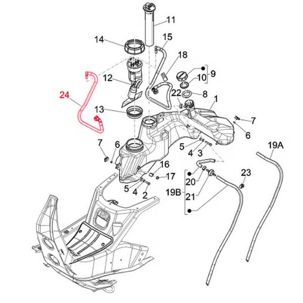 Image of Benzinschlauch PIAGGIO, Zuleitung Benzinpumpe bis Einspritzdüse für Vespa GTS/GTS Super/GTV 300ccm HPE (`18-)