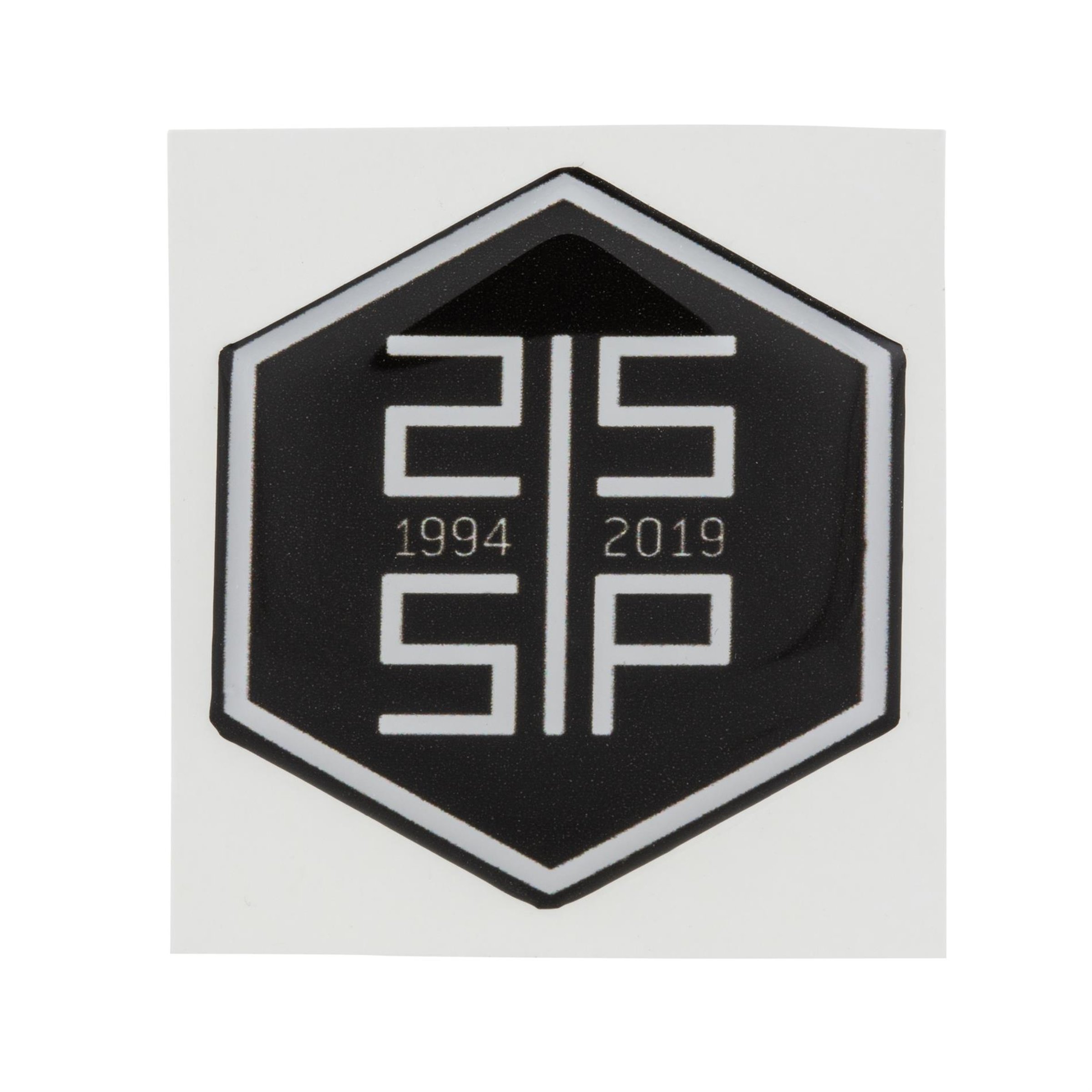 Image of Emblem "SIP 25 Jahre" 6-Eck Kaskade für Vespa PK50-125 XL/XL2/PX80-200E/Lusso/'98/T5 für Vespa PK50-125 XL/XL2/PX80-200E/Lusso/'98/T5