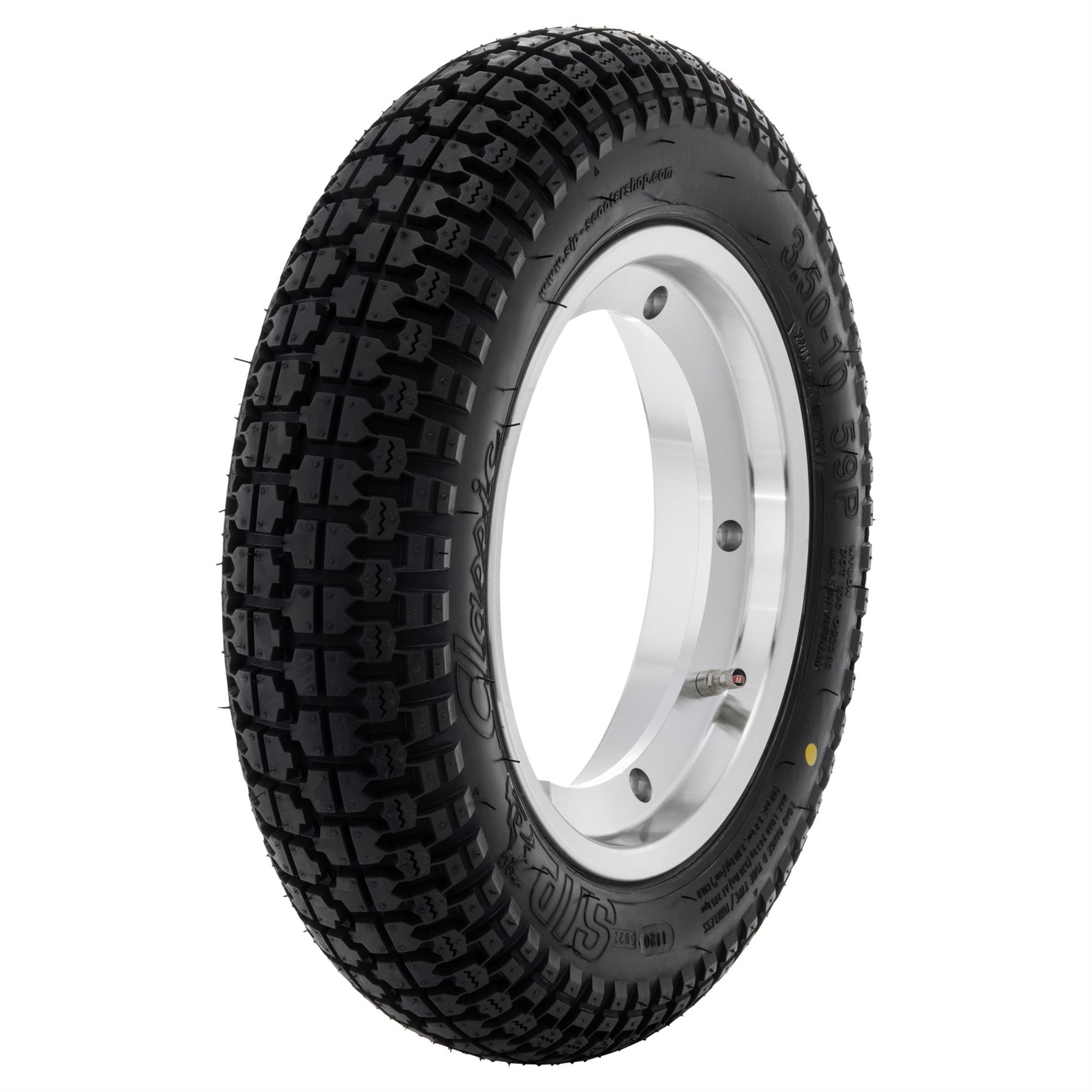 Image of Komplettrad SIP Classic 3.50-10 59P TL/TT für Vespa 125 GT-TS/150 GL/GS VS5T/Sprint/V/T4/Rally/PX/PE/Lusso/T5/LML Star/DLX/Deluxe 2T/4T für Vespa 125 GT-TS/150 GL/GS VS5T/Sprint/V/T4/Rally/PX/PE/Lusso/T5/LML Star/DLX/Deluxe 2T/4T