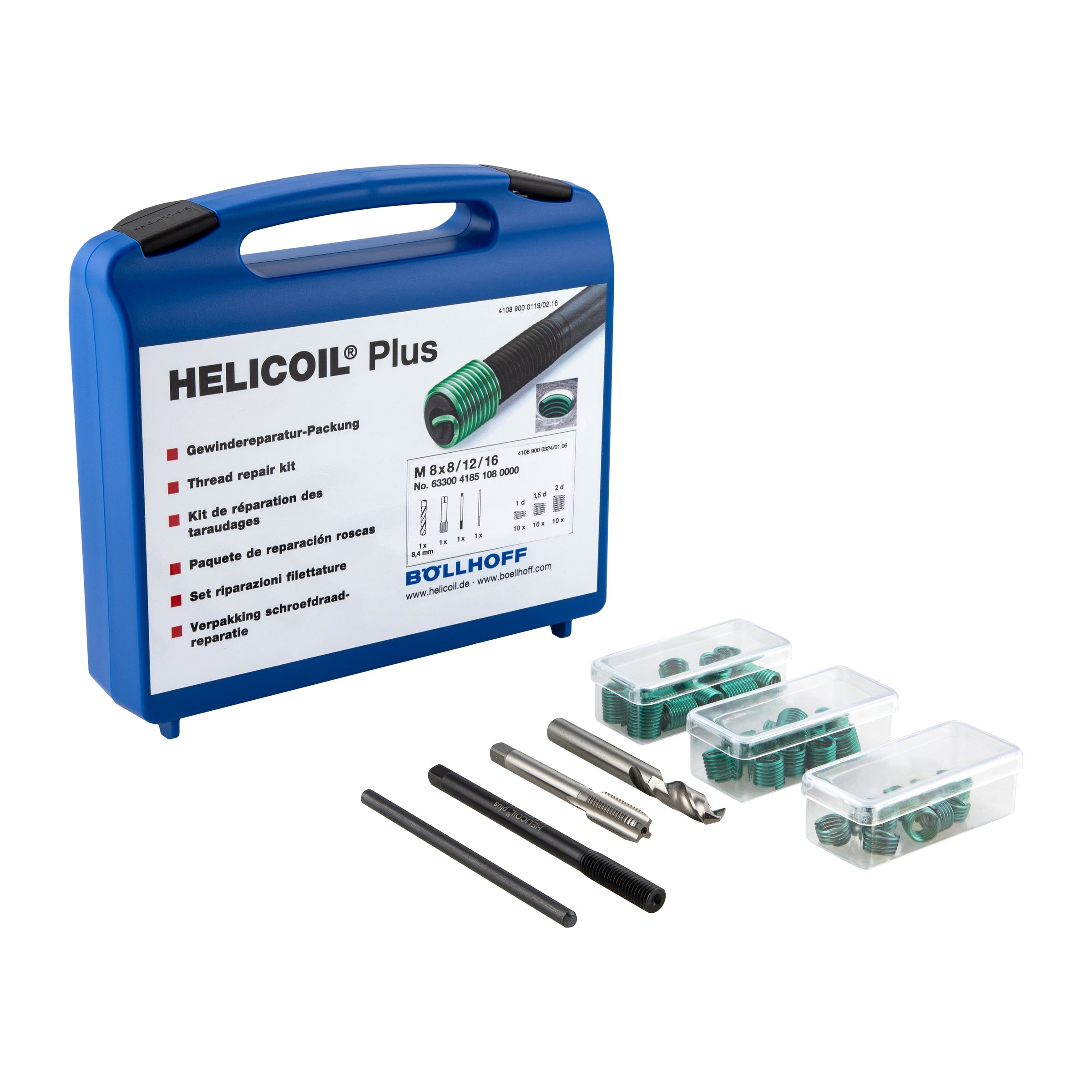 Image of Gewindereparatursatz M8x8/12/16 mm, BÖLLHOFF HELICOIL® Plus Kit