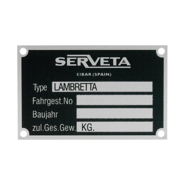 Image of Typenschild Serveta für Lambretta Eibar