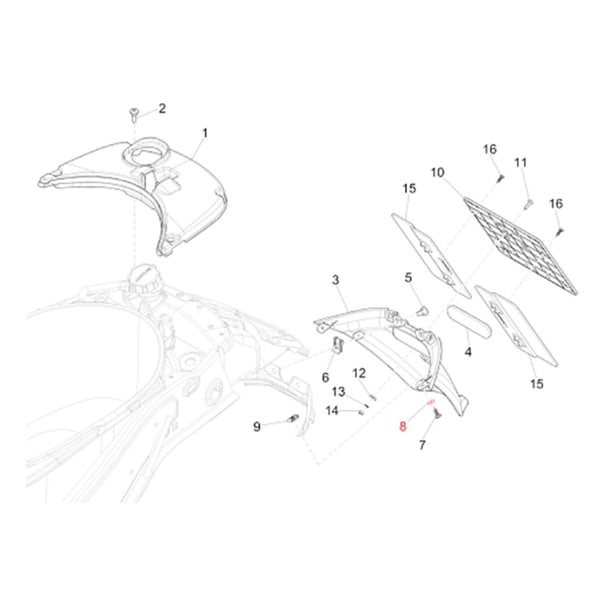 Image of Unterlegscheibe Nummernschildhalter 4,5x12x1 mm, PIAGGIO für Vespa Primavera/Sprint 50-150ccm
