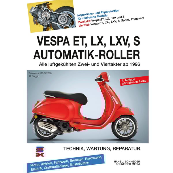 Image of Handbuch "VESPA ET, LX, LXV, S Automatik-Roller" Technik, Wartung, Reparatur - Alle luftgekühlten Zwei- und Viertakter ab 1996