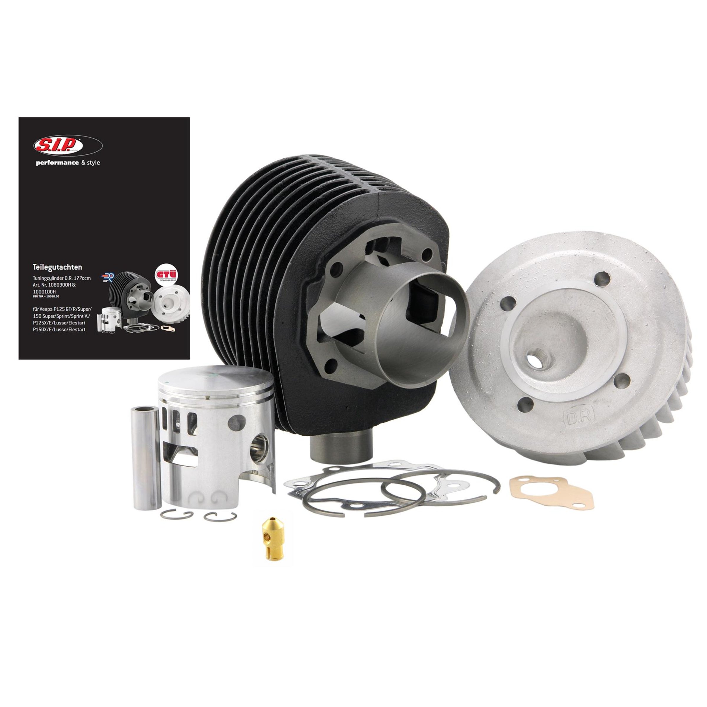 Image of Rennzylinder SIP D.R. 177 ccm Legal für Vespa 125 GTR 2°/TS/150 Sprint 2°/V/Super 2°/PX125-150/PE/Lusso ->'89 für Vespa 125 GTR 2°/TS/150 Sprint 2°/V/Super 2°/PX125-150/PE/Lusso ->'89