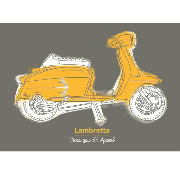 Image of Postkarte SIP mit Motiv LAMBRETTA – gives you SX appeal