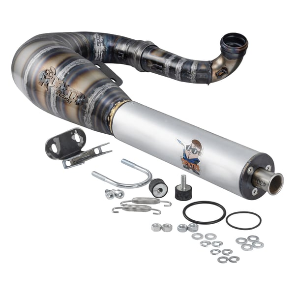 Image of Rennauspuff DEXTER, Stahl klarlackiert für Vespa 200 Rally/P200E/PX200 E/Lusso/'98/MY/Cosa 1 200