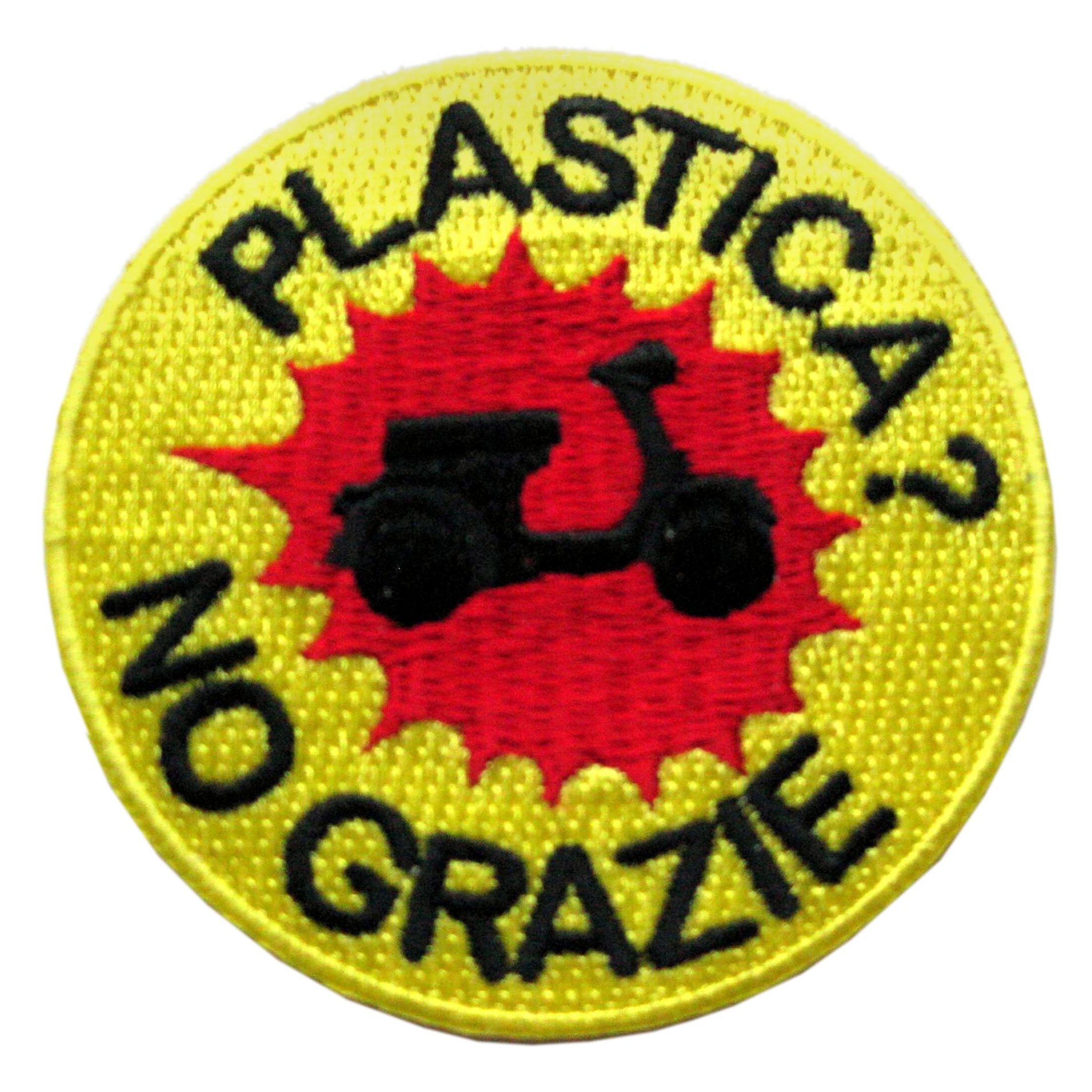 Image of Aufnäher mit Motiv "PLASTICA? NO GRAZIE"
