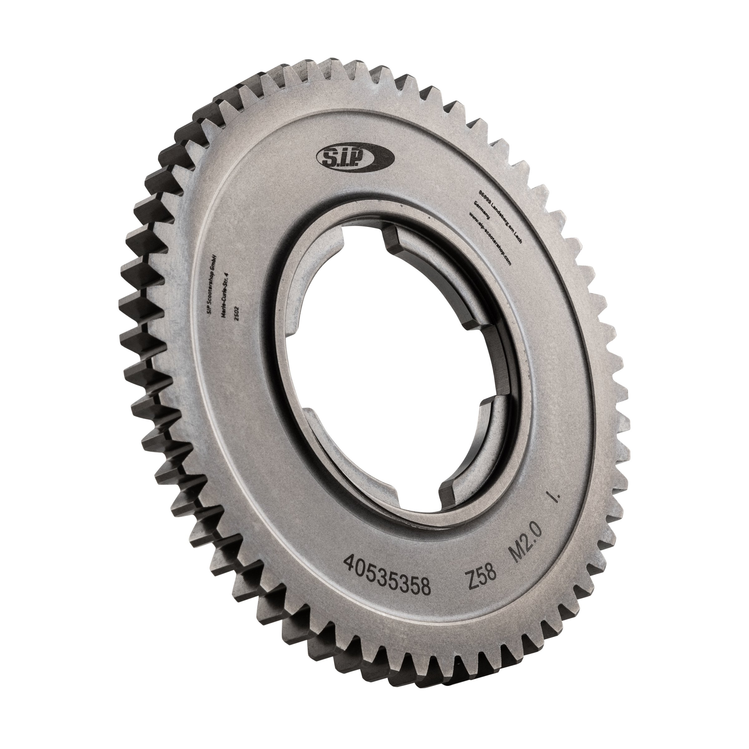 Image of Zahnrad Z 58 SIP 1. Gang 4-Gang PK für Vespa 50 S 3°/Special V5B3T 3°/V5B4T 2°/SR (D)/100 2°/125 PV 2°/ET3 2°/PK50/S/SS/XL/2/FL/PK80-125 S/PK125/ETS/N//XL/XL2 für Vespa 50 S 3°/Special V5B3T 3°/V5B4T 2°/SR (D)/100 2°/125 PV 2°/ET3 2°/PK50/S/SS/XL/2/FL/PK8