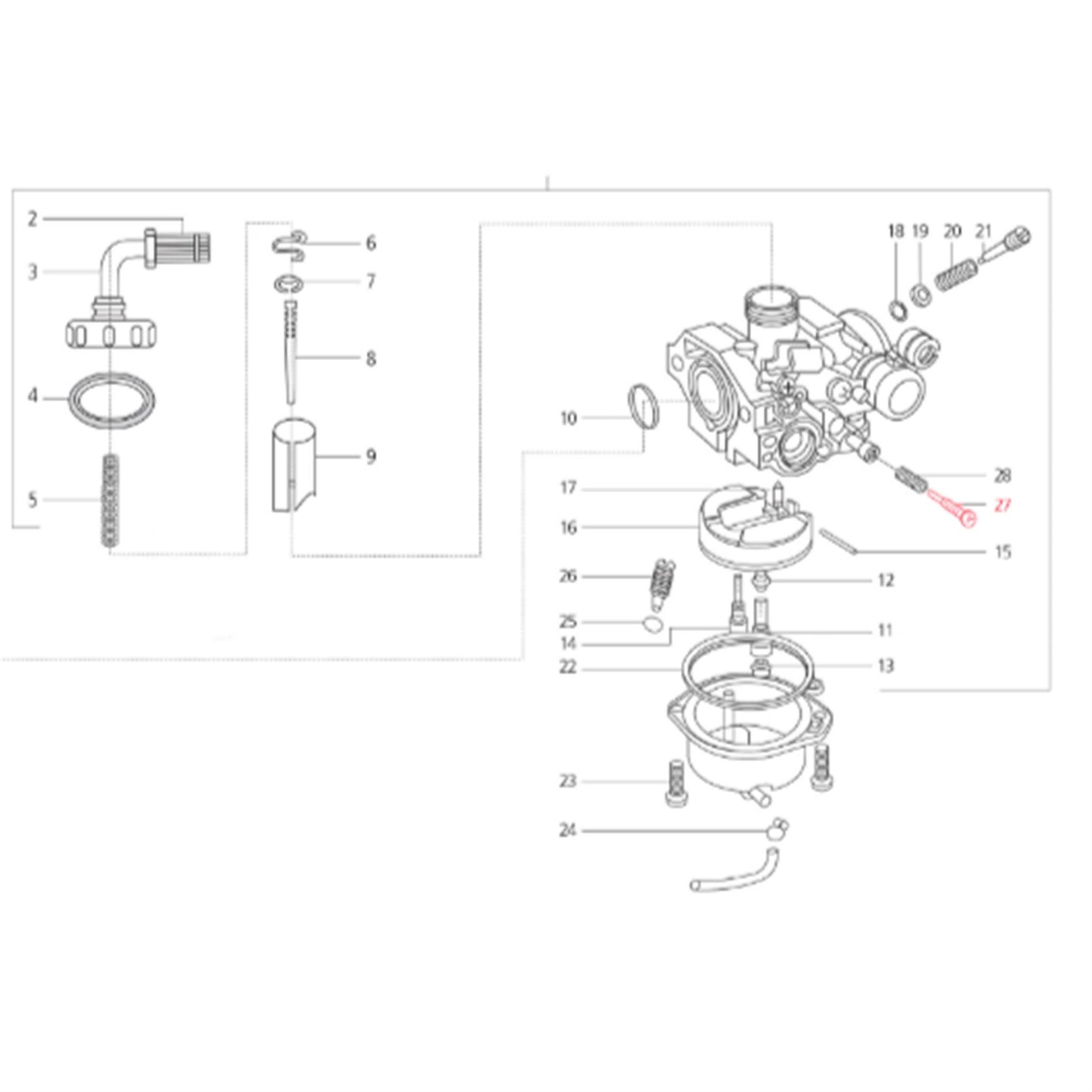Image of Einstellschraube Standgas, für Vergaser KEIHIN PB18/20/YSN S00113, LML für LML Star 125-150 4T/Star Deluxe 125-150 4S/Speedy für LML Star 125-150 4T/Star Deluxe 125-150 4S/Speedy