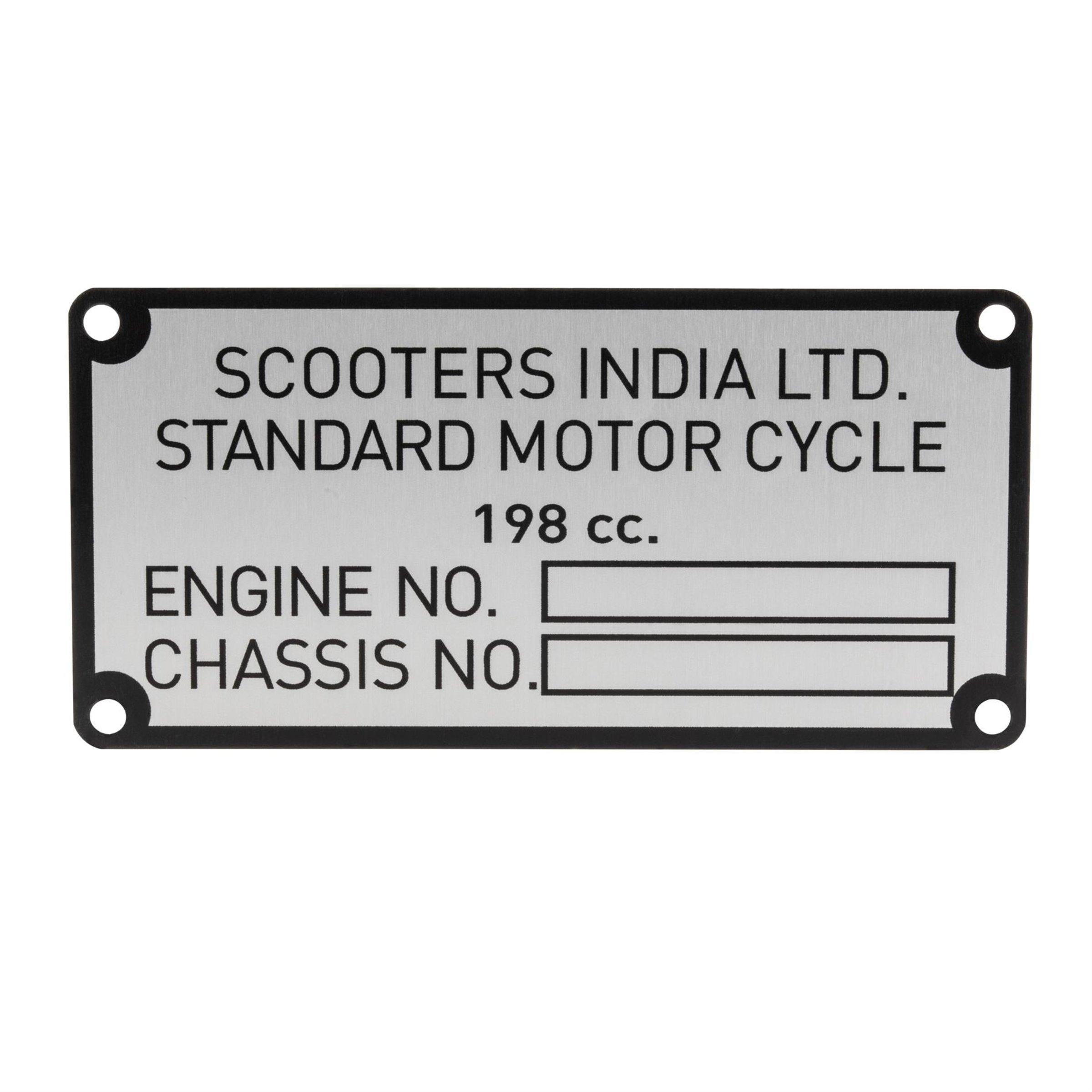 Image of Typenschild Scooters India Ltd für Lambretta 200 GP für Lambretta 200 GP