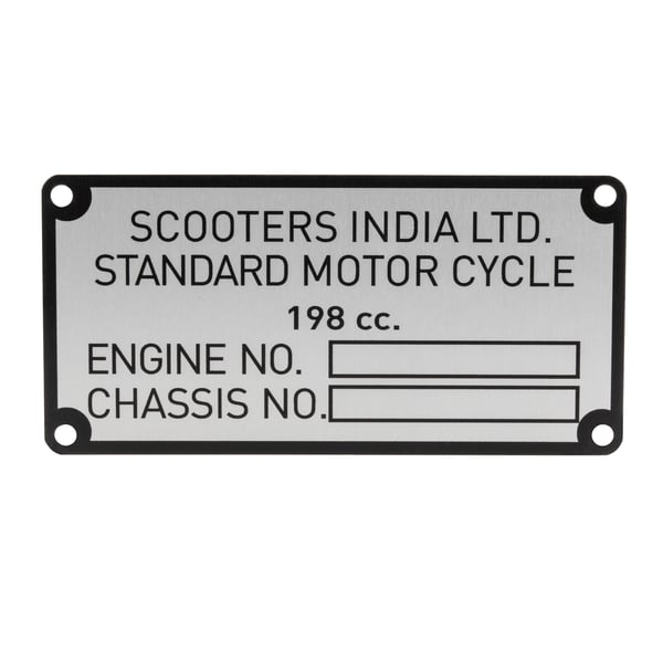 Image of Typenschild Scooters India Ltd für Lambretta 200 GP