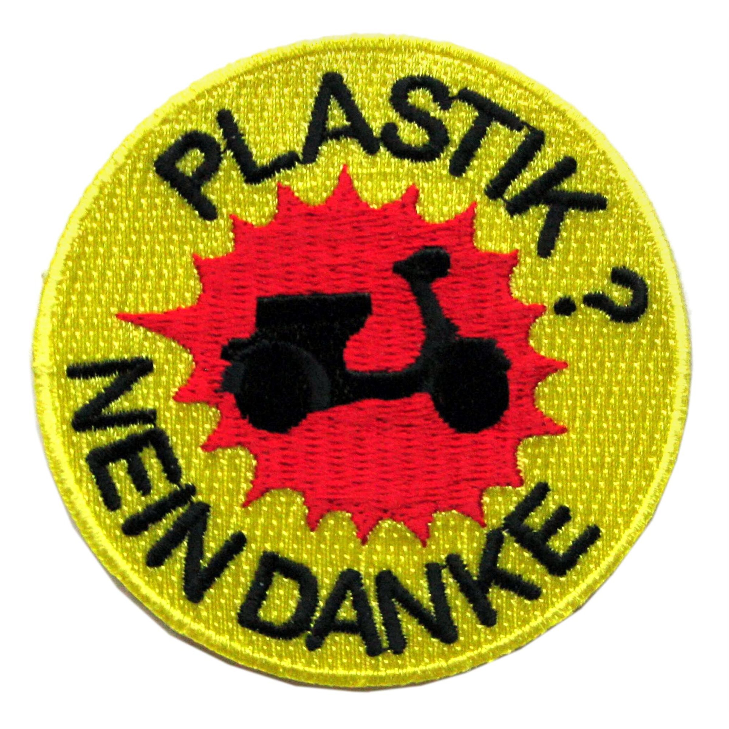 Image of Aufnäher mit Motiv "PLASTIK? NEIN DANKE"
