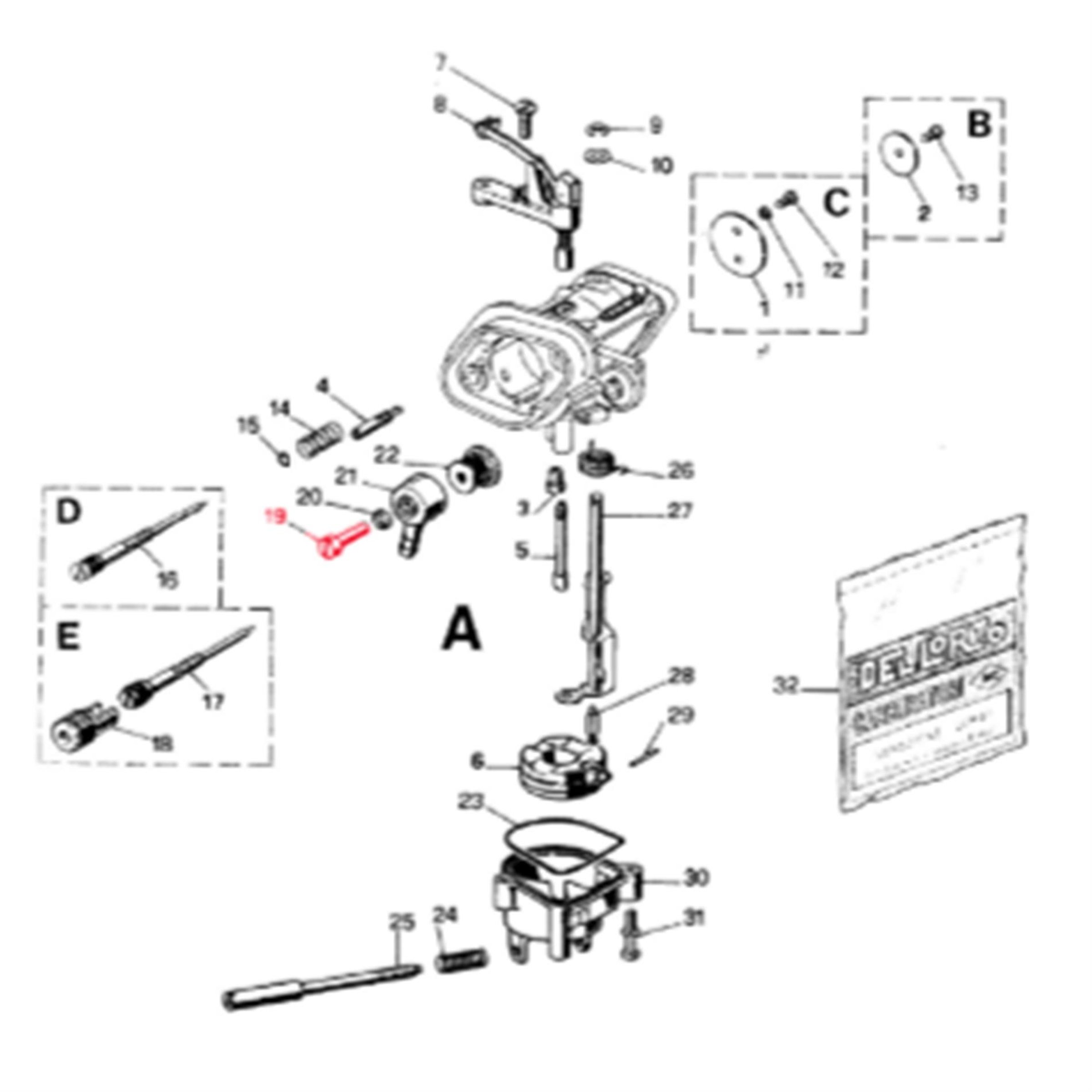 Image of Schraube Benzinschlauchanschluss DELL'ORTO für Vergaser FHBA/FHBB B06219B