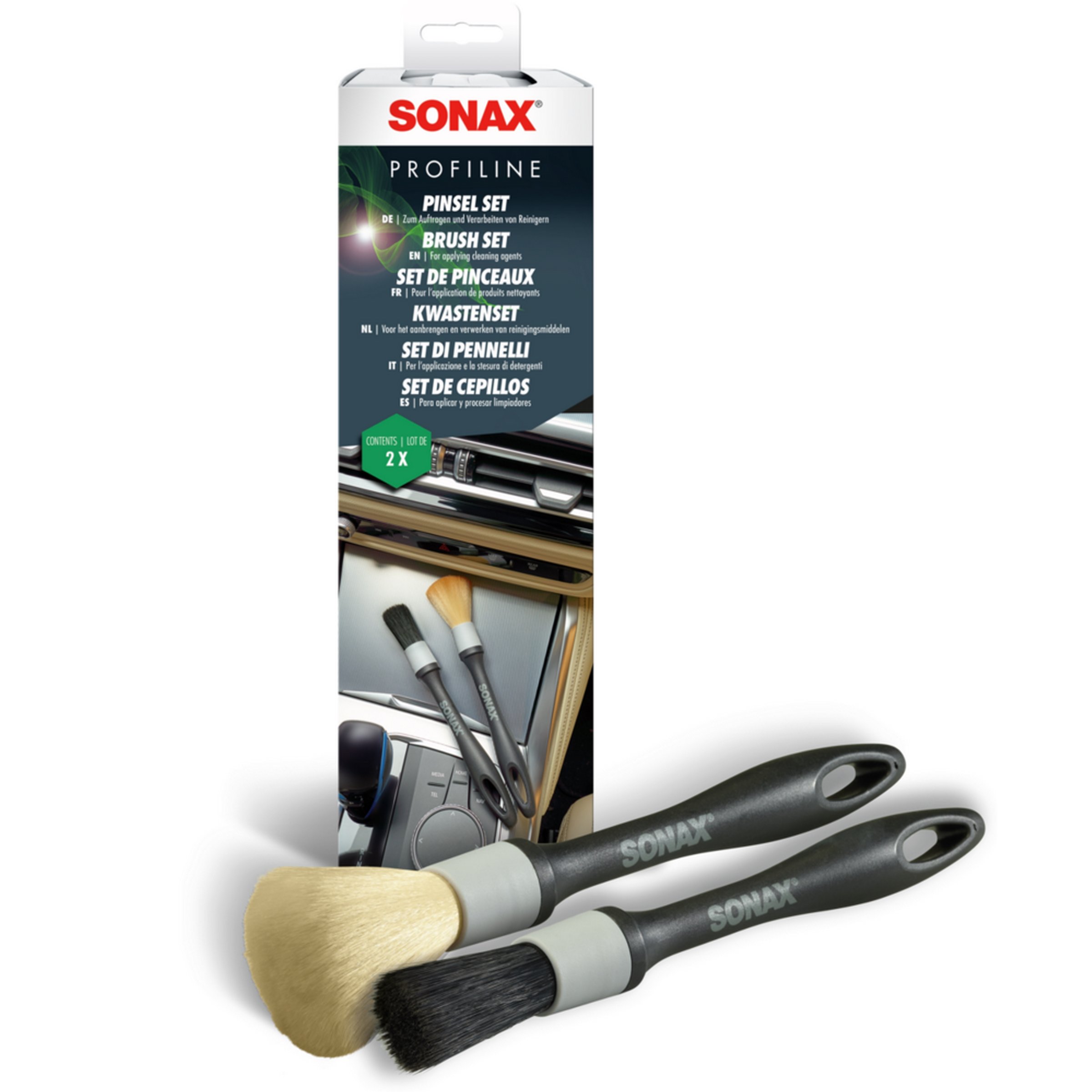 Image of Pinsel Set SONAX PROFILINE für die Fahrzeugaußen- und innenreinigung