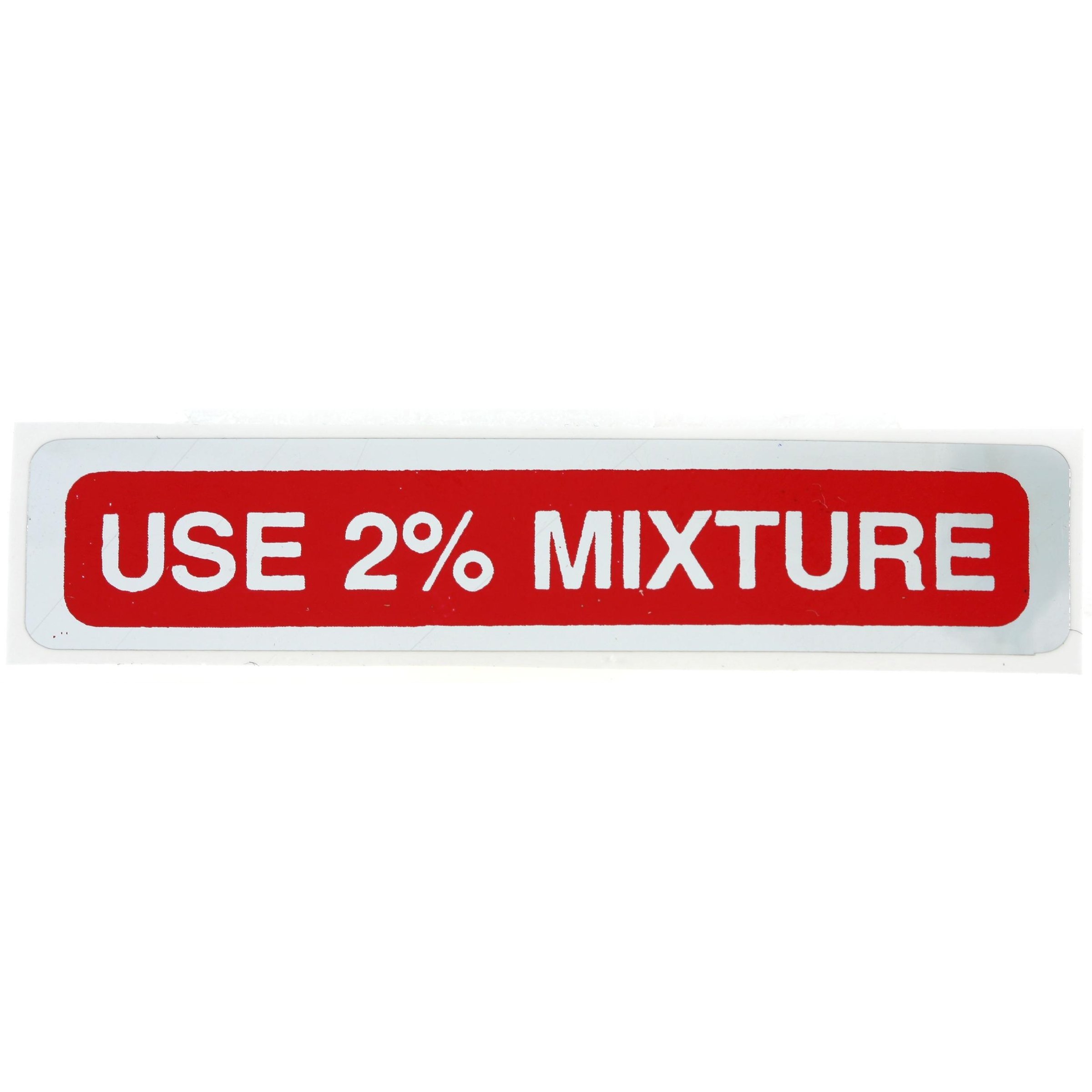 Image of Aufkleber mit Motiv Use 2% Mixture für Vespa 50-125/PV/ET3/ 125 GT/GTR/Super/TS/150 Sprint/V/Super/Rally/PX/PE für Vespa 50-125/PV/ET3/ 125 GT/GTR/Super/TS/150 Sprint/V/Super/Rally/PX/PE