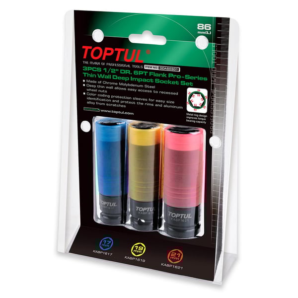 Image of Stecknusssatz TOPTUL für Schlagschrauber 1/2"