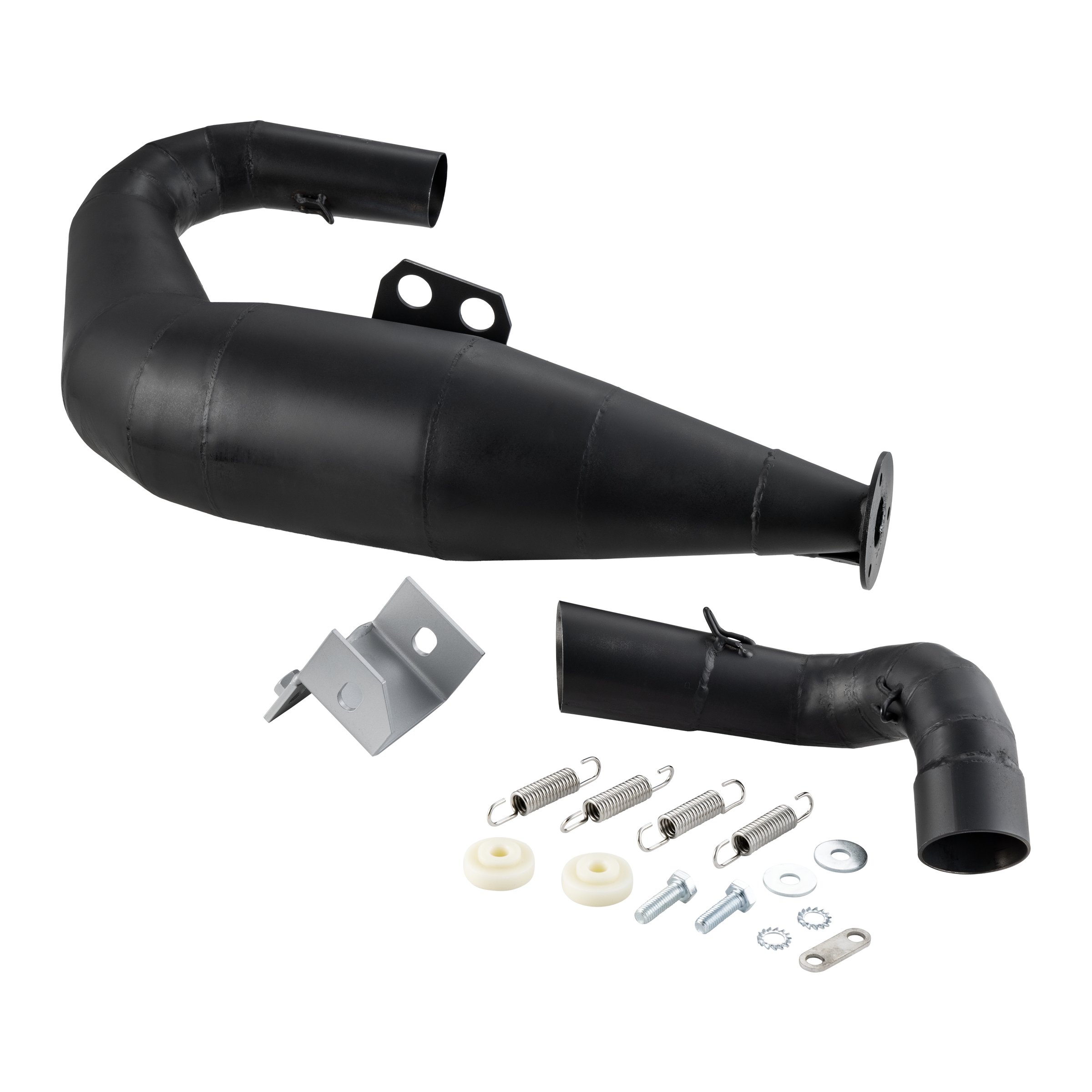 Image of Rennauspuff SIP Performance 2.0, Material: Stahl schwarz für Vespa 200 Rally/P200E/PX200 E/Lusso/'98/MY/Cosa 1 200 für Vespa 200 Rally/P200E/PX200 E/Lusso/'98/MY/Cosa 1 200